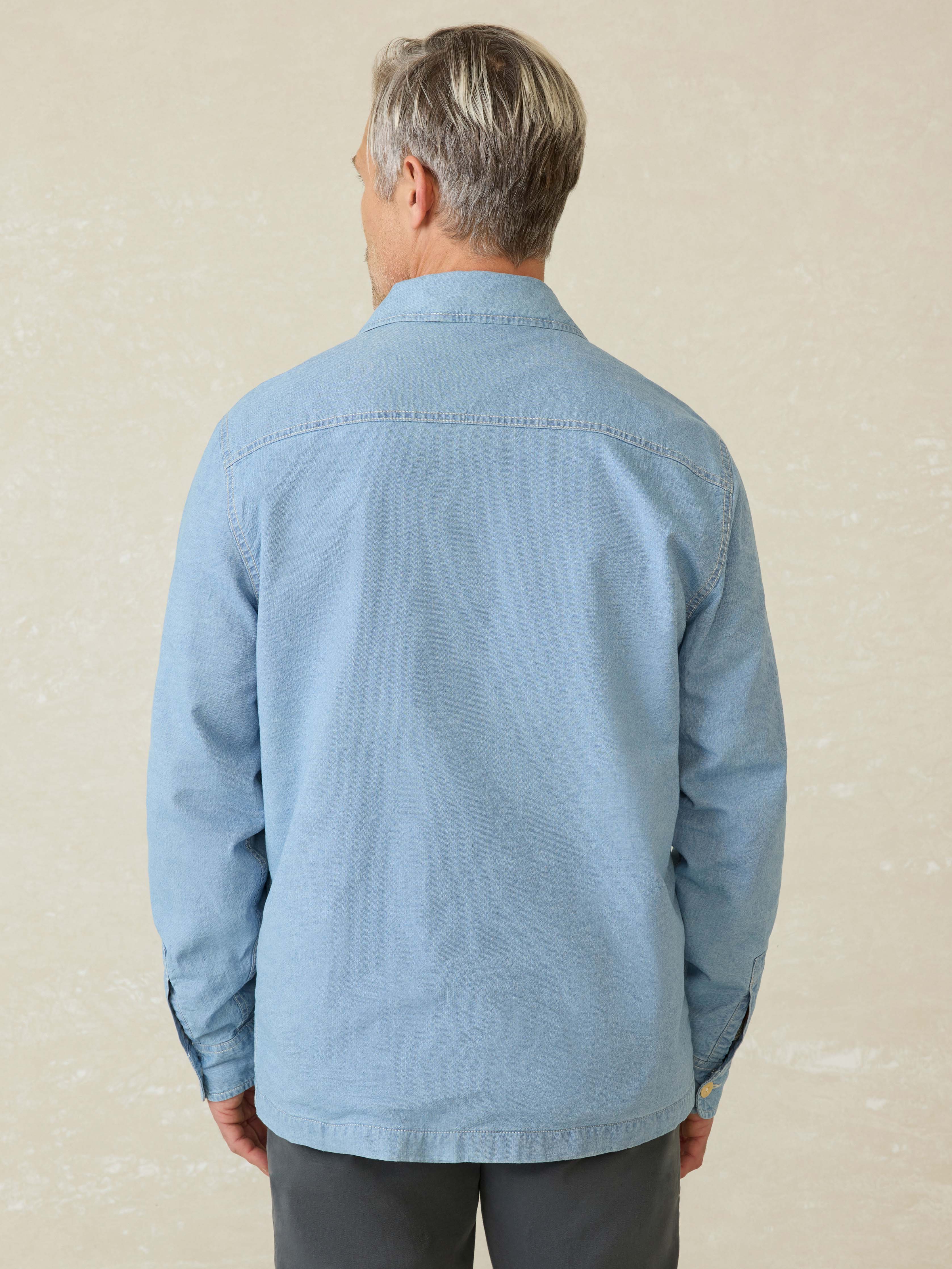 Doug Good Feather Indigo Herringbone Shirt Jacket - Blue Haven Wash
