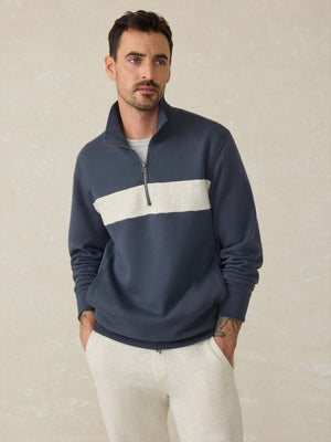 High Standard Fleece Quarter Zip - Blue Nights Surf Stripe