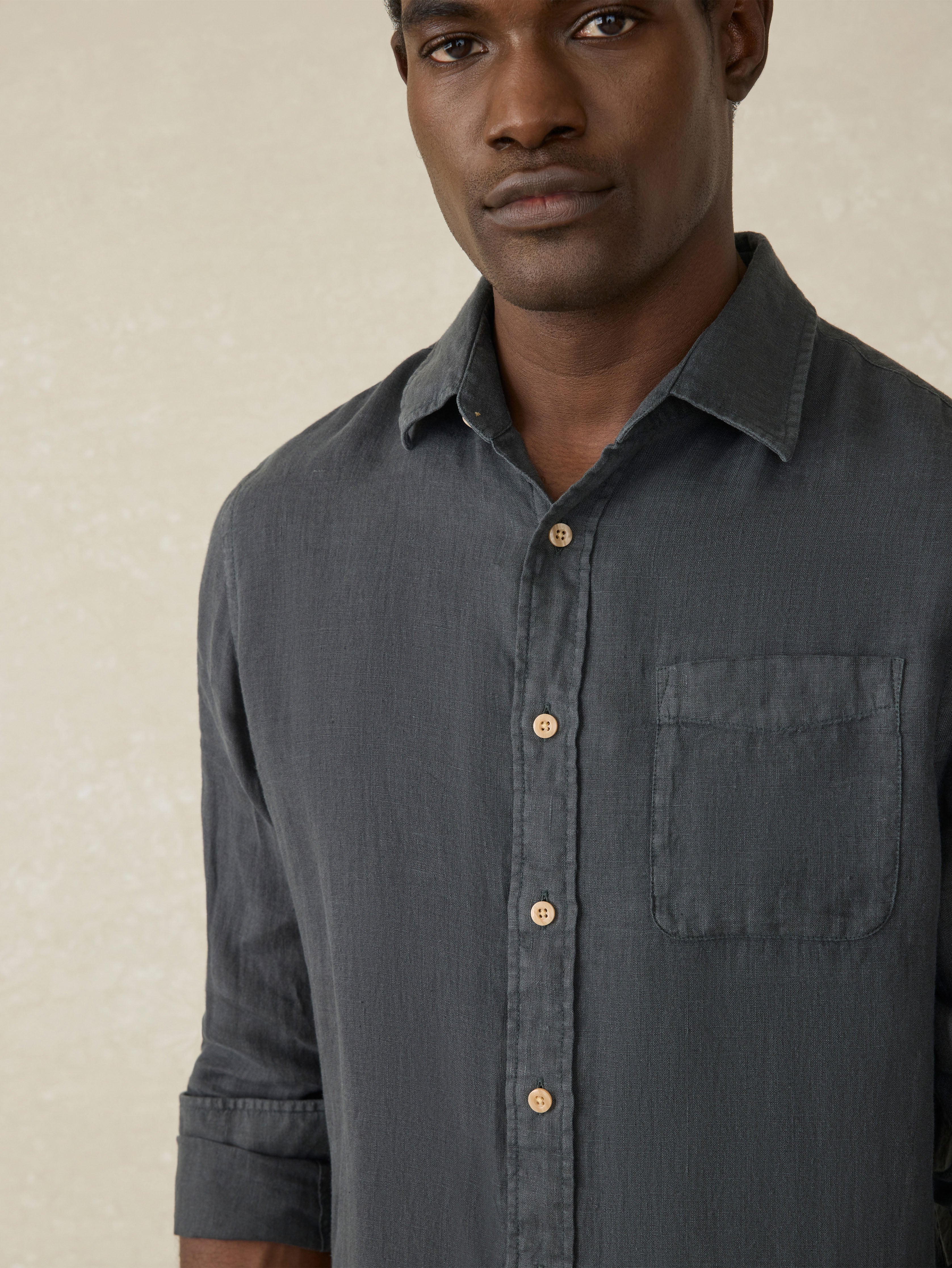 Laguna Linen Shirt - Washed Black