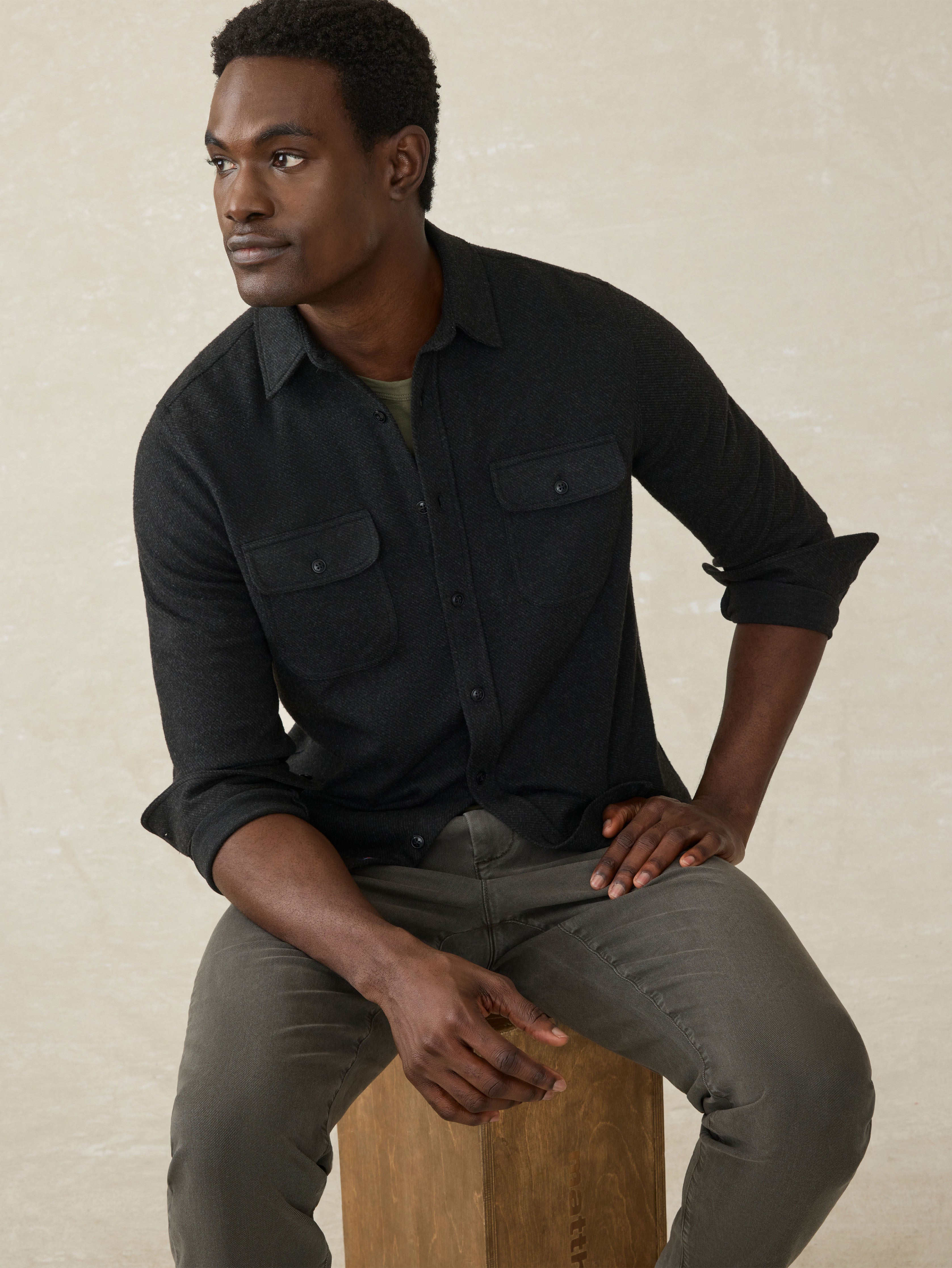 Legend™ Sweater Shirt (Tall) - Heathered Black Twill