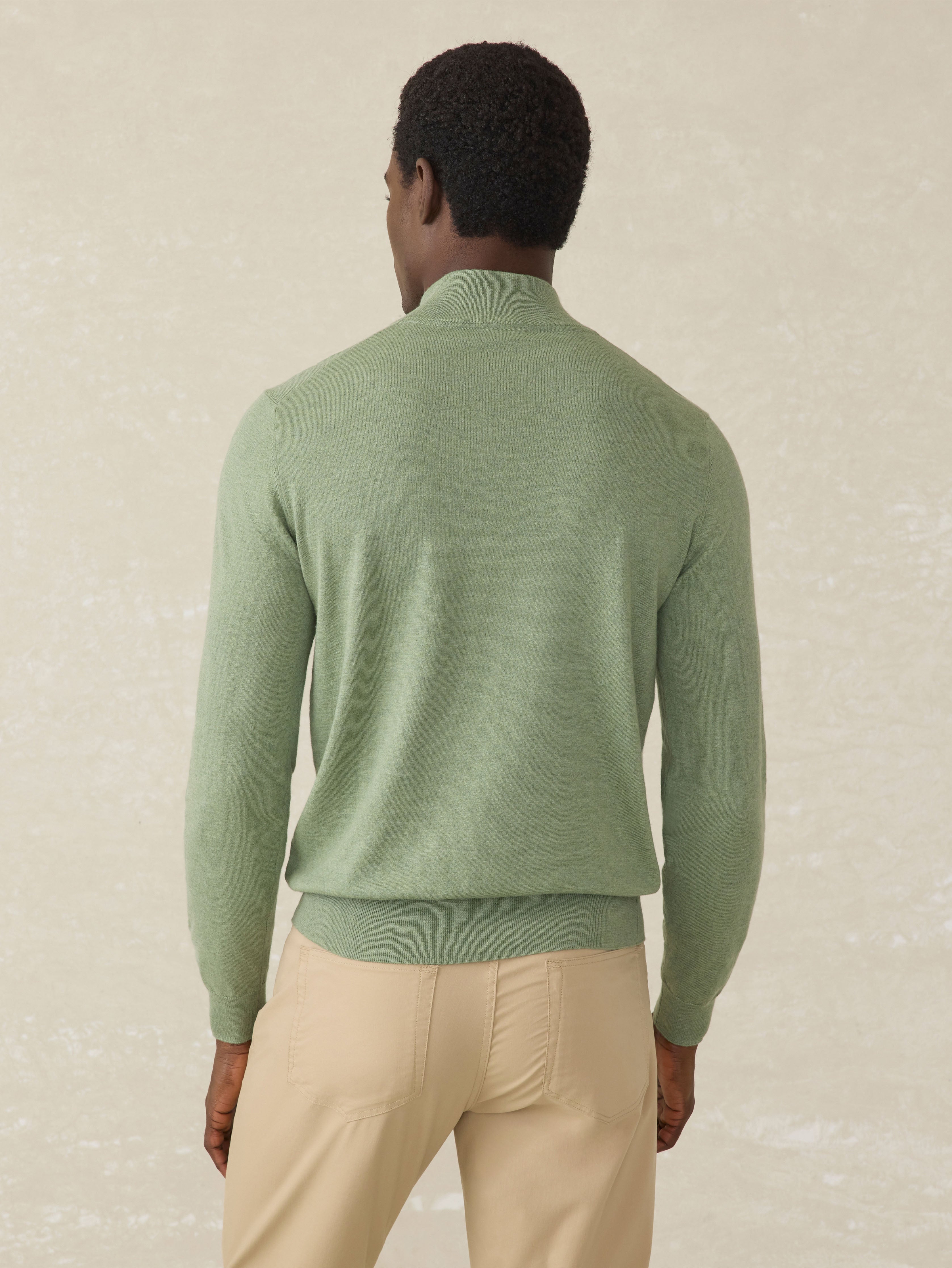 Movement™ Quarter Zip Sweater - Faded Leaf Melange