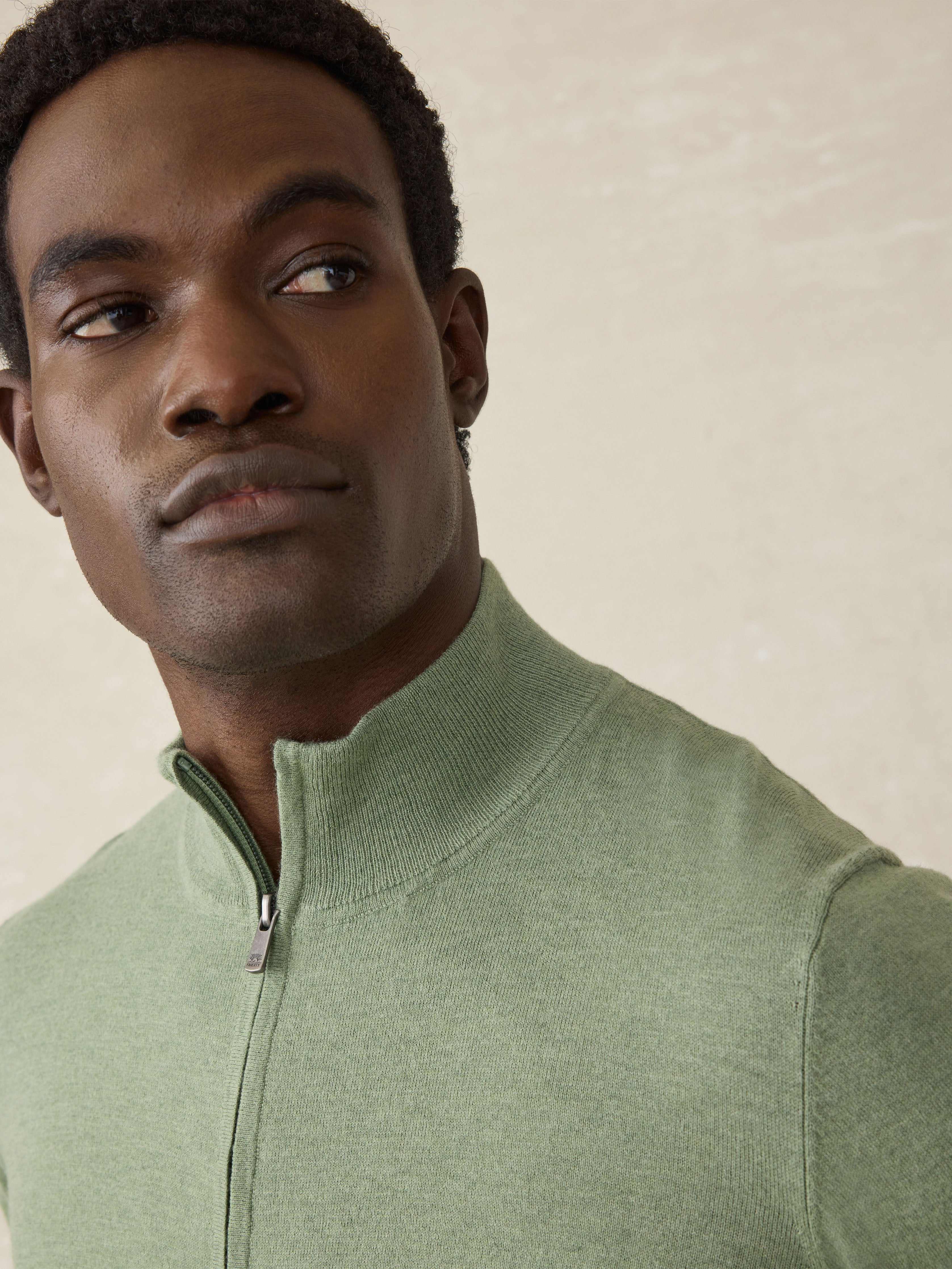 Movement™ Quarter Zip Sweater - Faded Leaf Melange