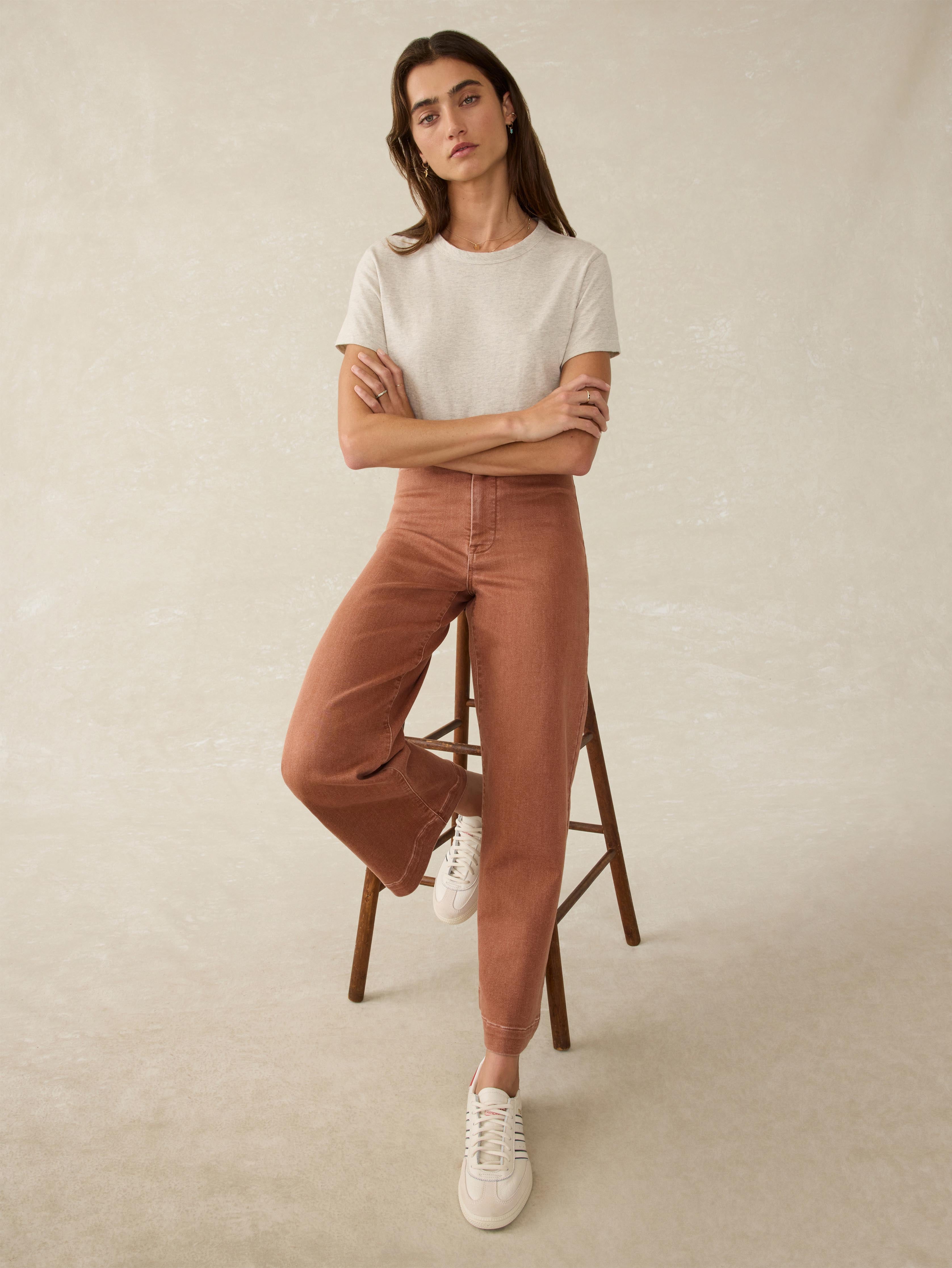 Stretch Terry Harbor Ankle Pant - Russet