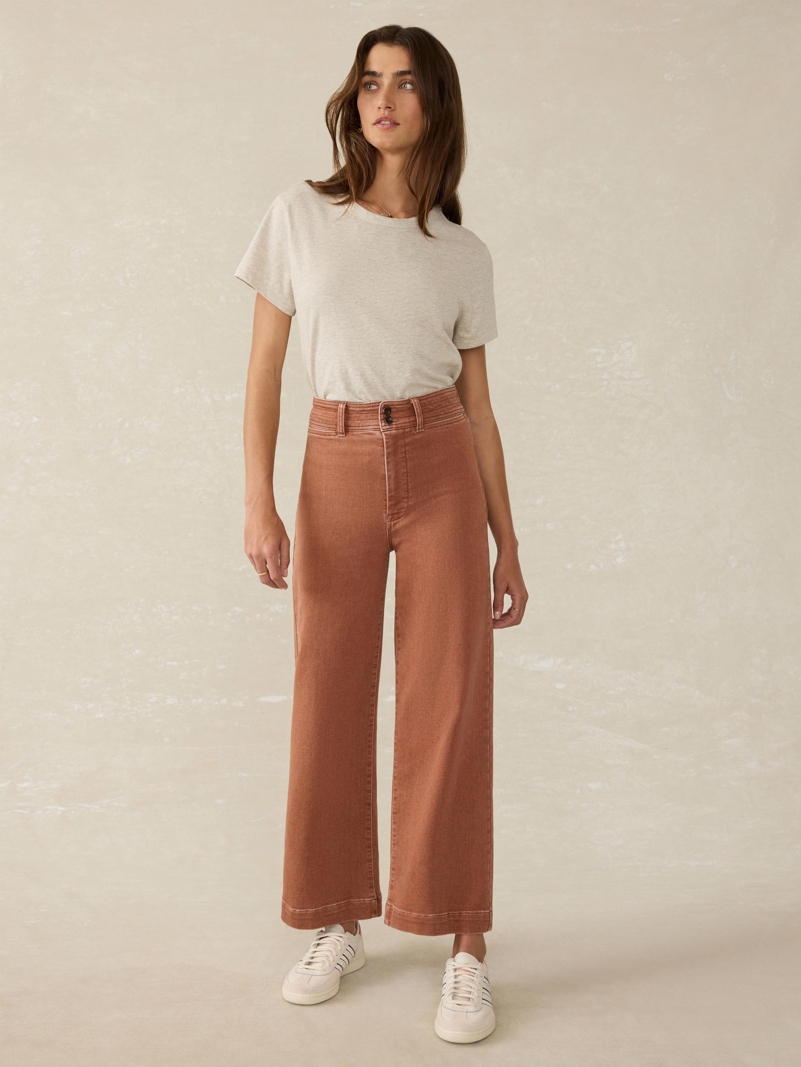 Stretch Terry Harbor Ankle Pant - Russet