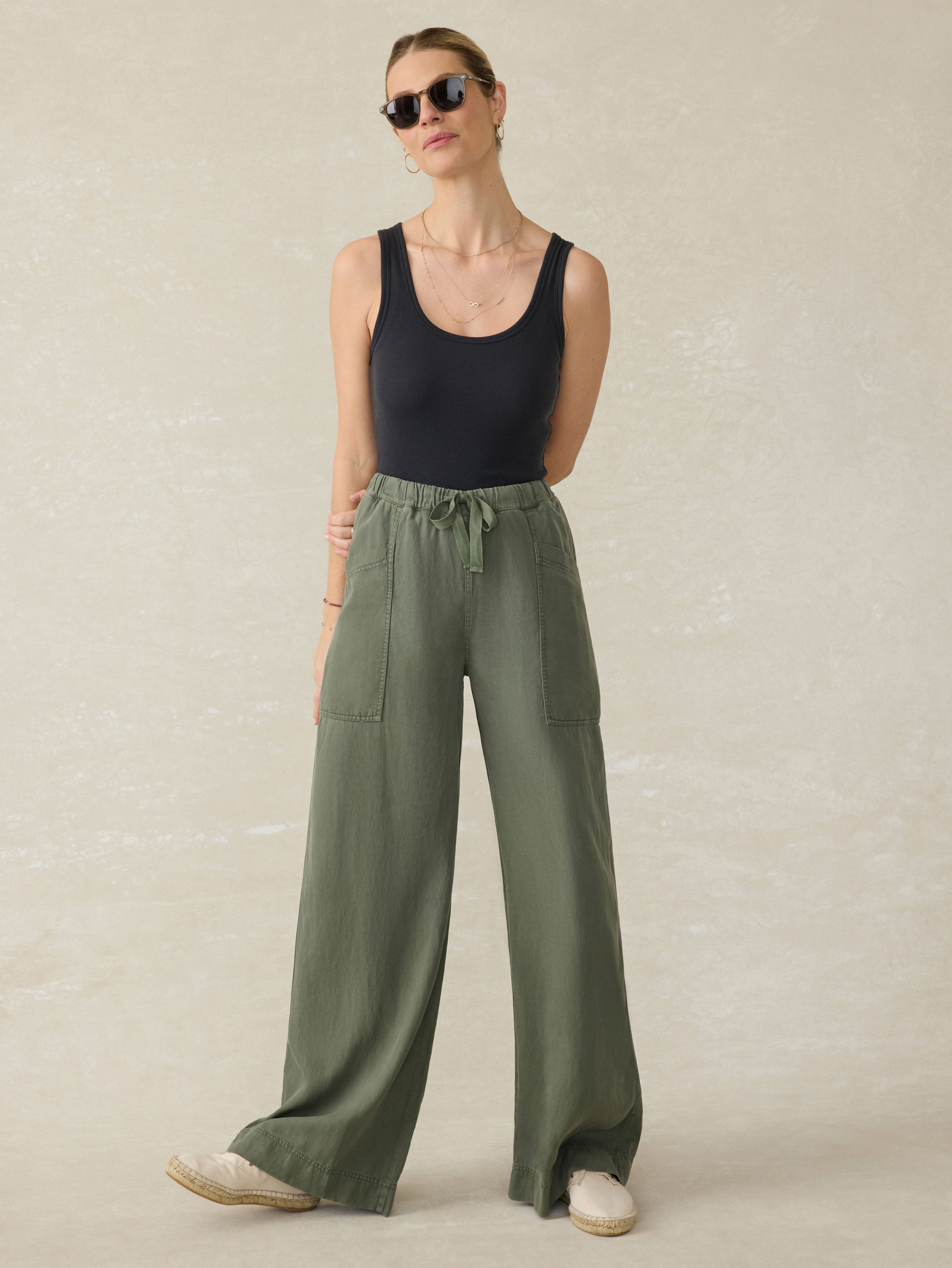 Topanga Drape Pant - Thyme