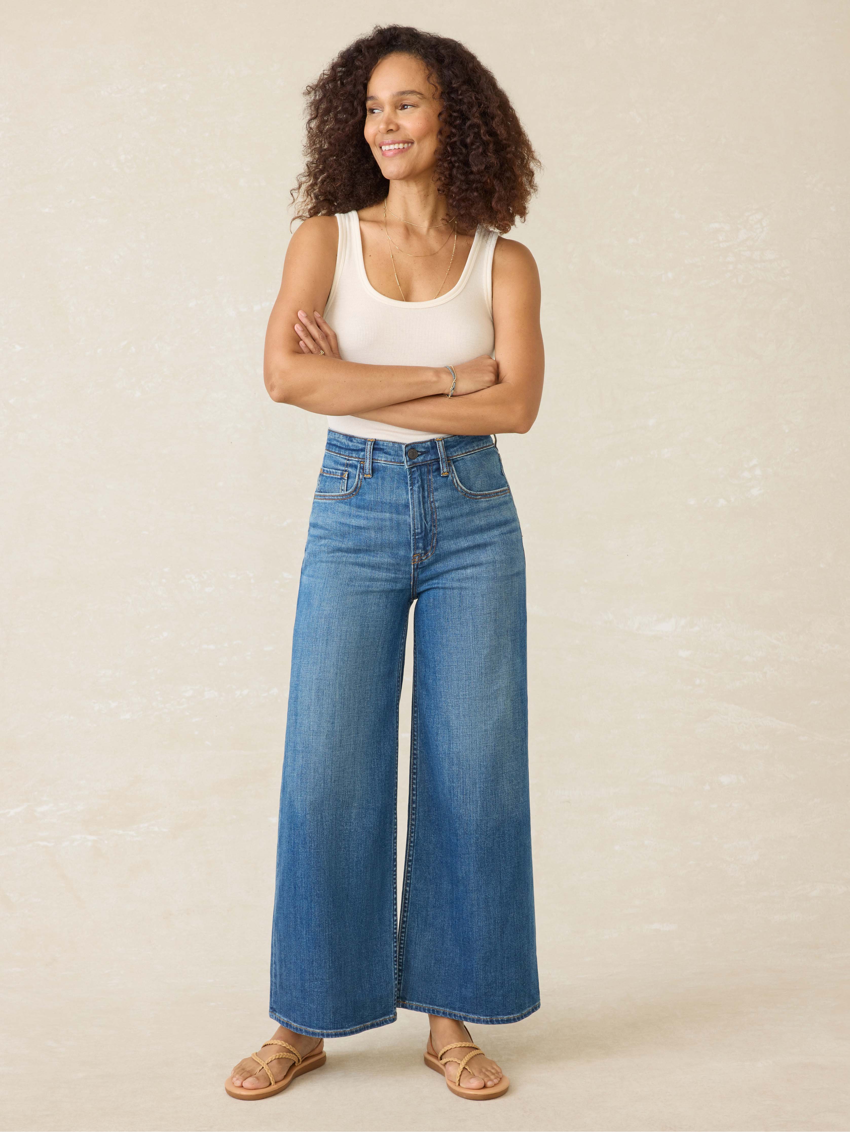 【DISCERNMENT】Semi-Wide Fit Indigo Denim Pants WIDE-LEG DENIM PANTS - INDIGO | COS