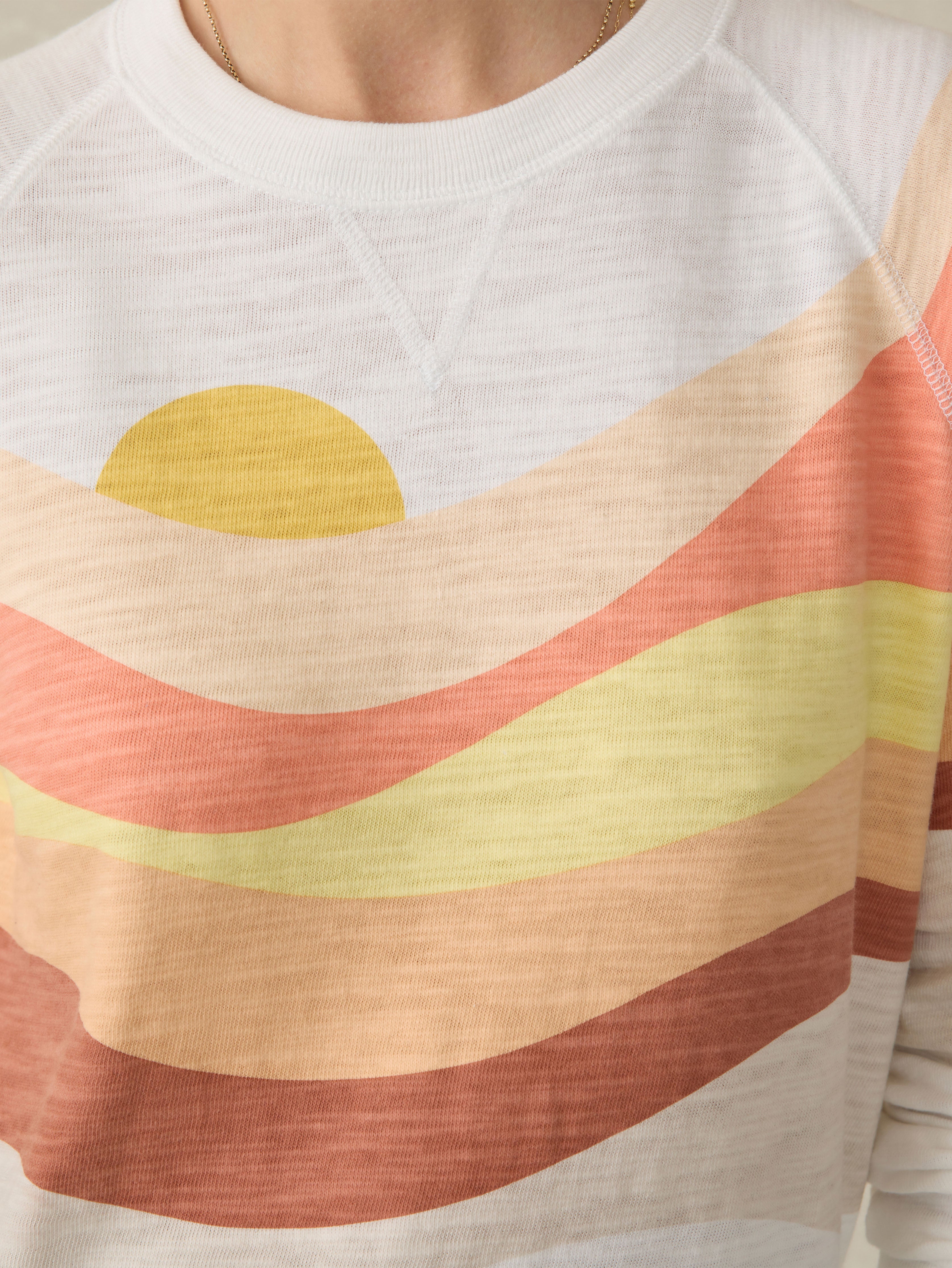 Sunwashed Slub Crewneck - Coral Spring Soleil