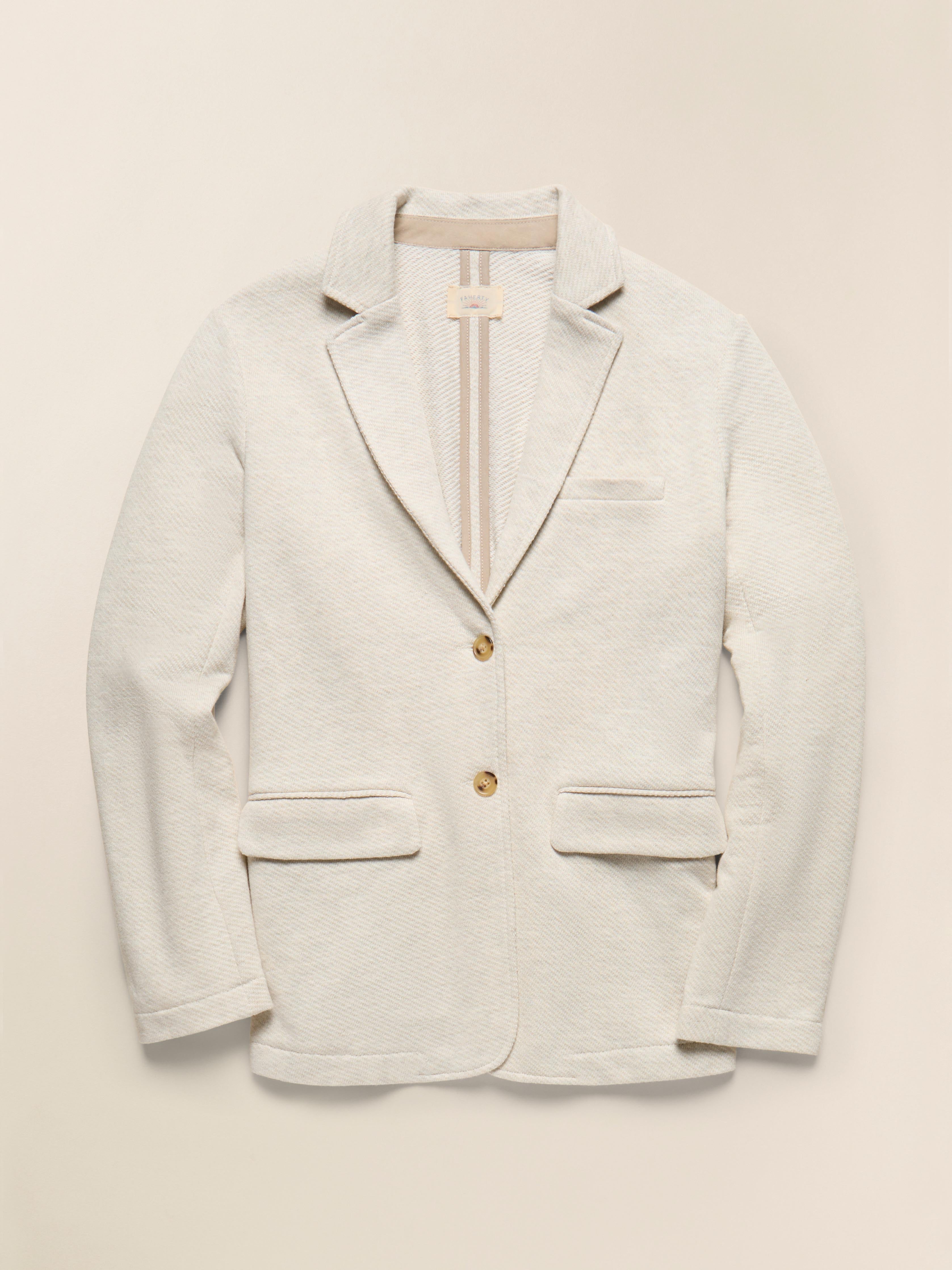 Inlet Knit Blazer - Light Oatmeal Melange
