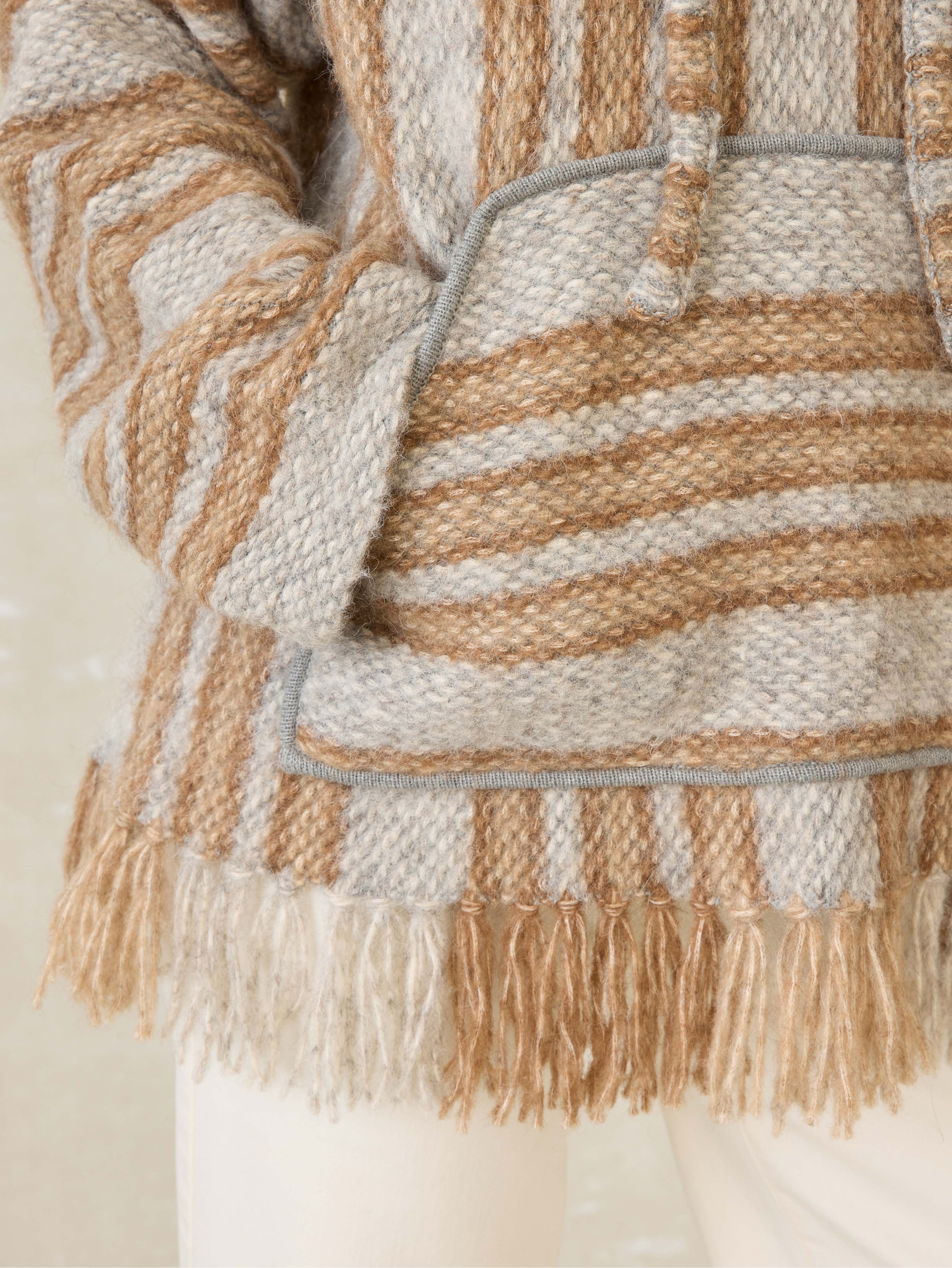 Snowfields Cashmere Blend Poncho - Pebble Grey