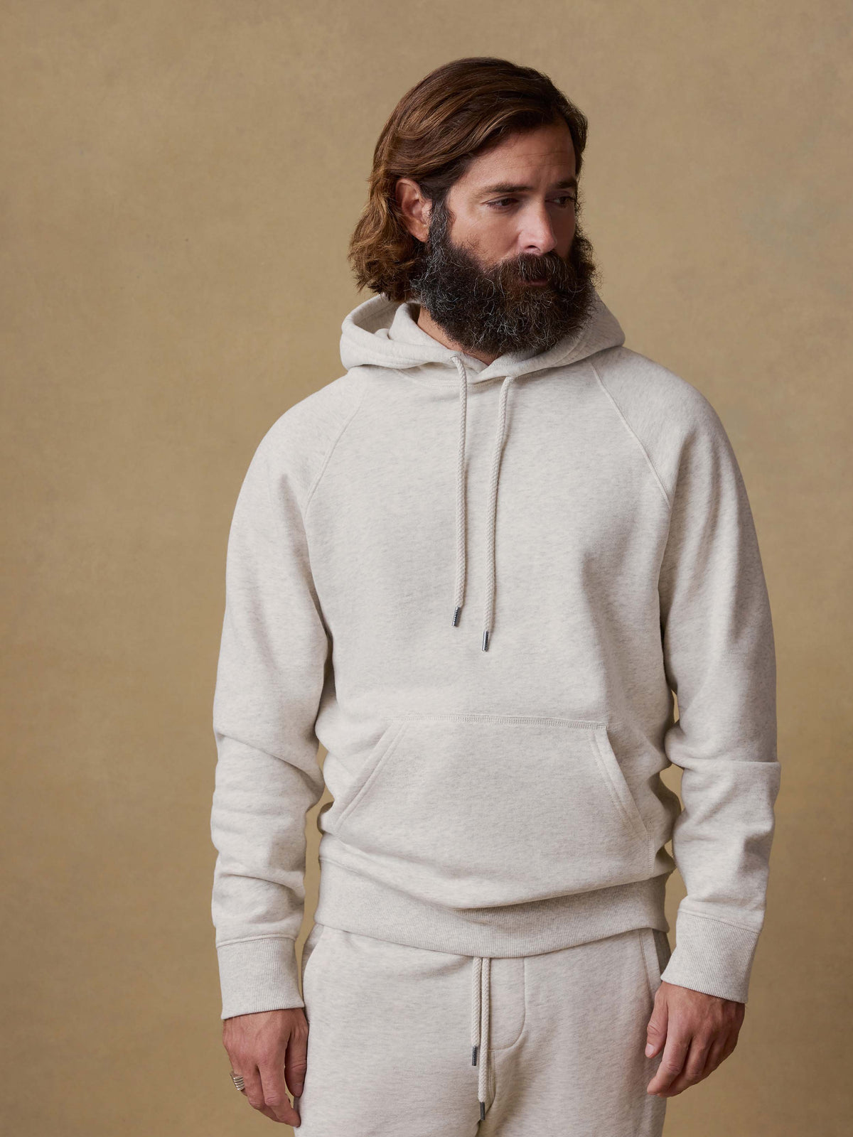 High Standard Fleece Hoodie - Antique Ivory Heather | Faherty Brand