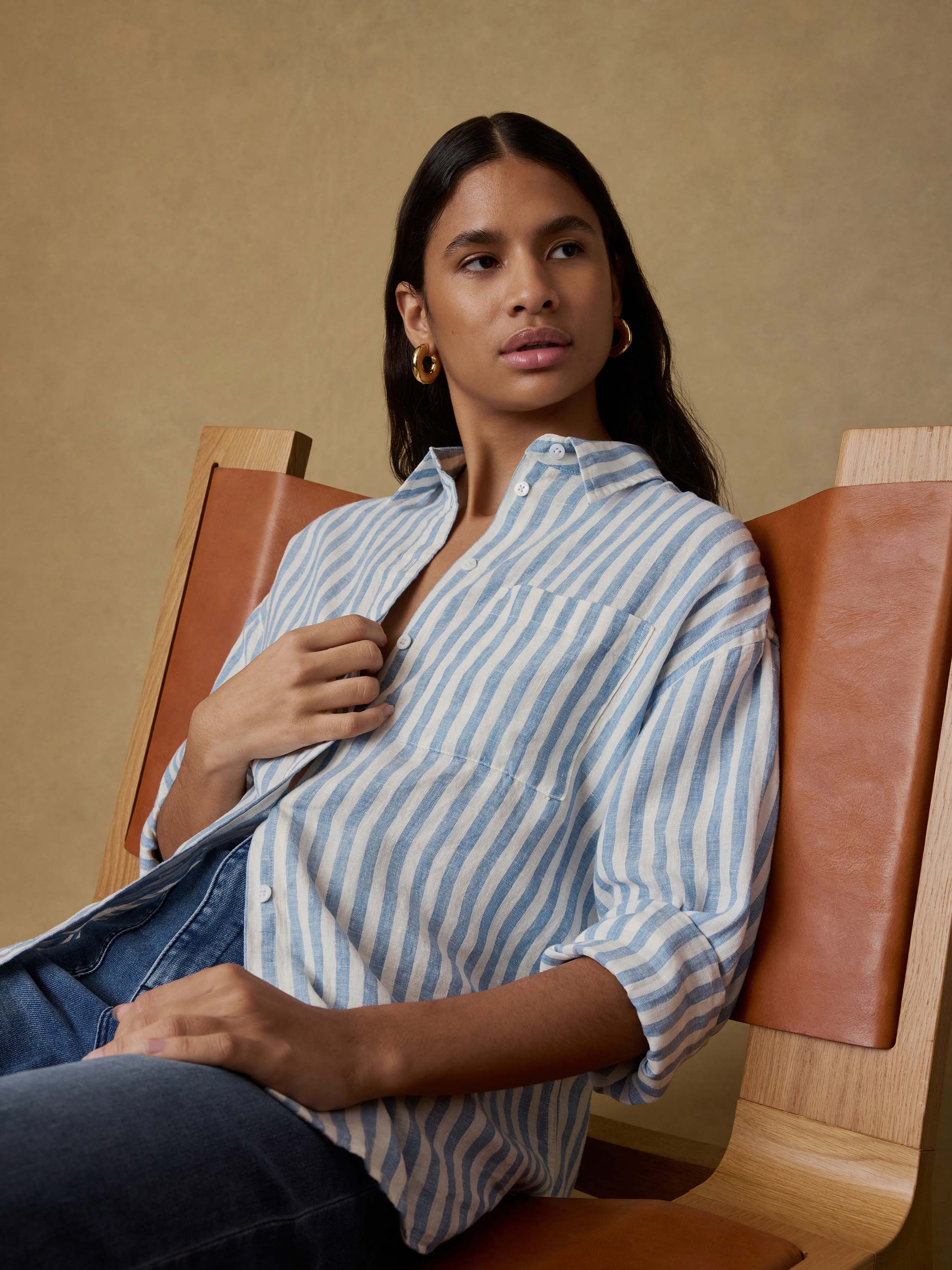 Faherty Women's Laguna Linen Relaxed Shirt