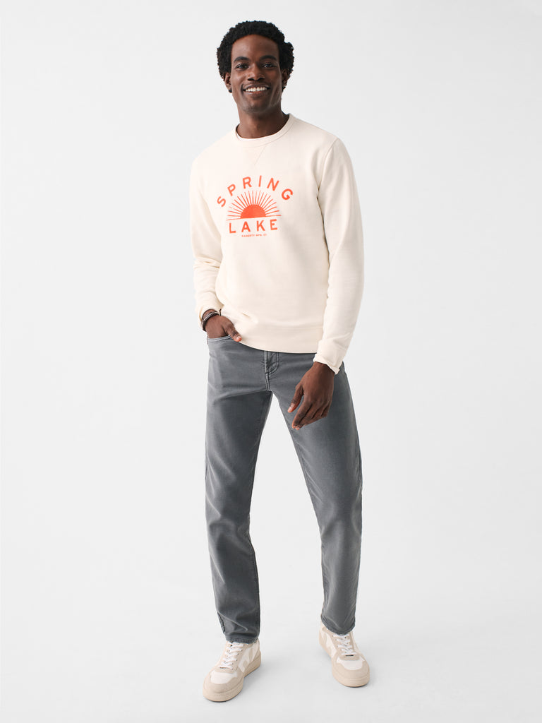 Spring Lake Long-Sleeve Terry Crewneck - Solar White