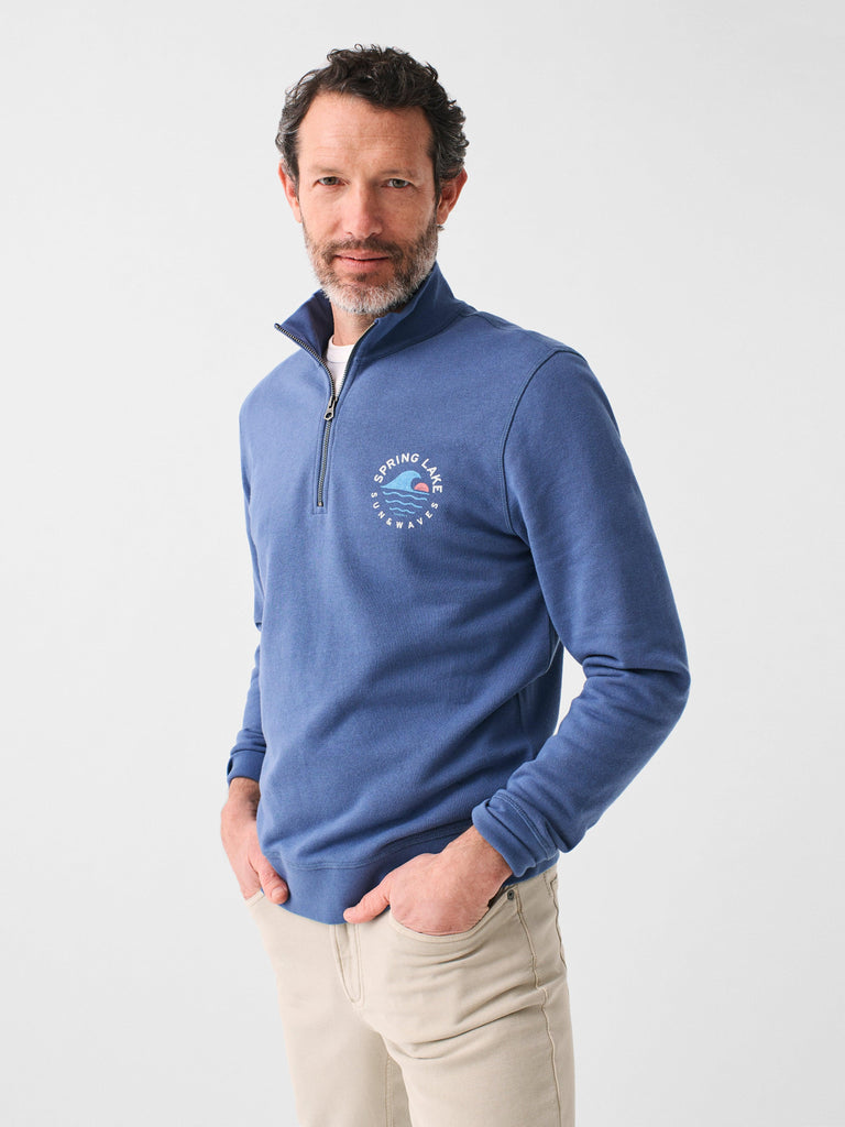 Spring Lake Long-Sleeve Terry Quarter Zip - Faded Navy