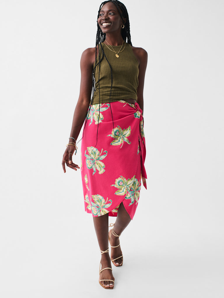 Pacifica Seersucker Skirt - Orchid Blossom | Faherty Brand