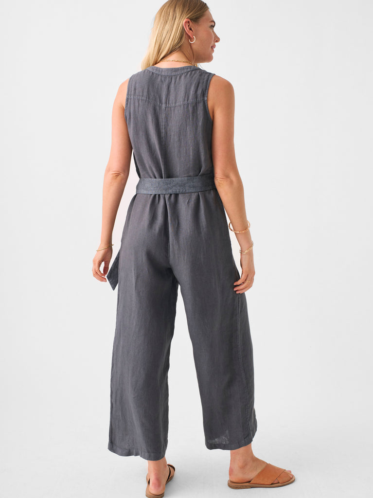 Hermosa Linen Jumpsuit - Washed Black | Faherty Brand