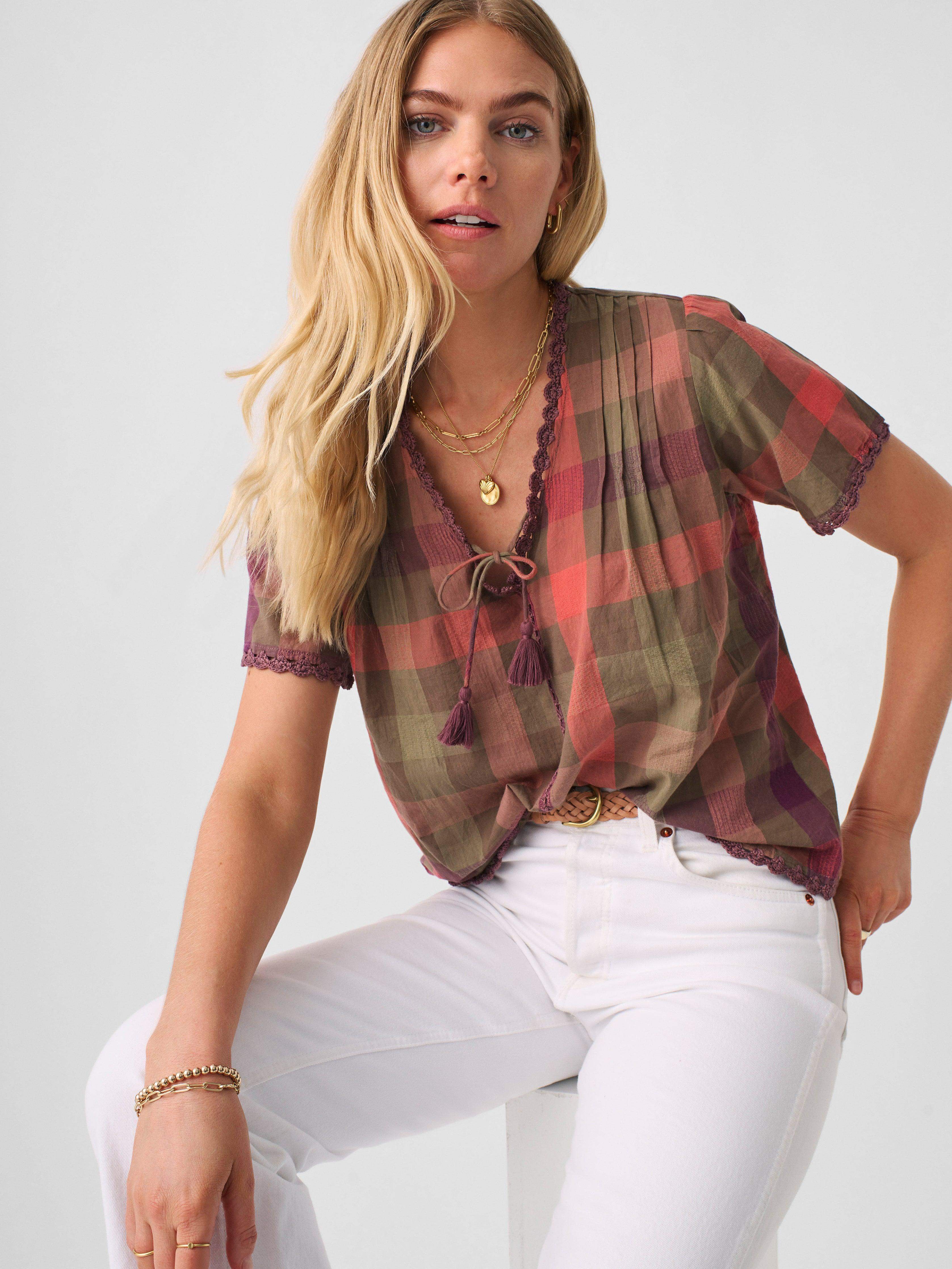 Margate Blouse - Desert Plaid