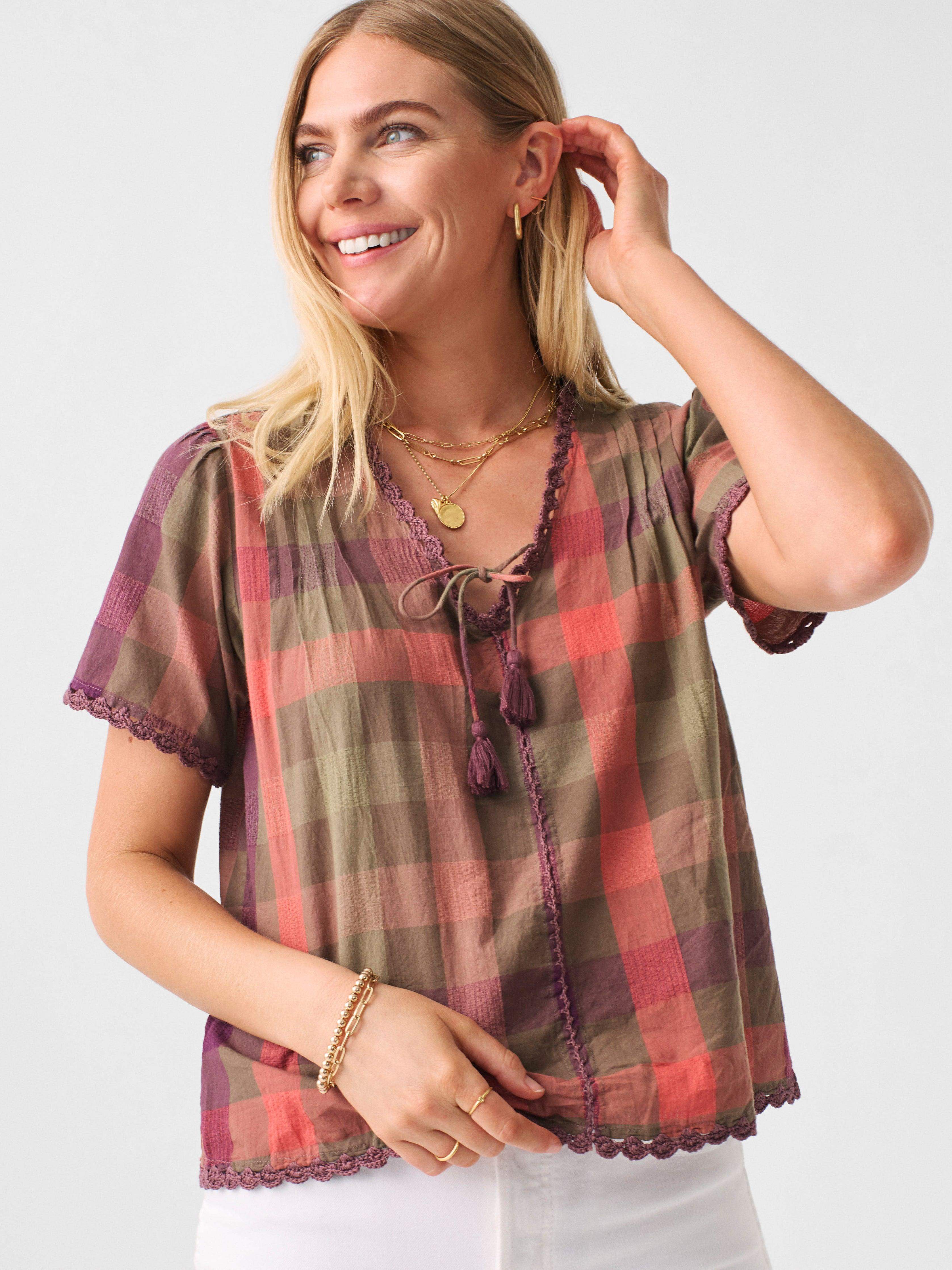 Margate Blouse - Desert Plaid