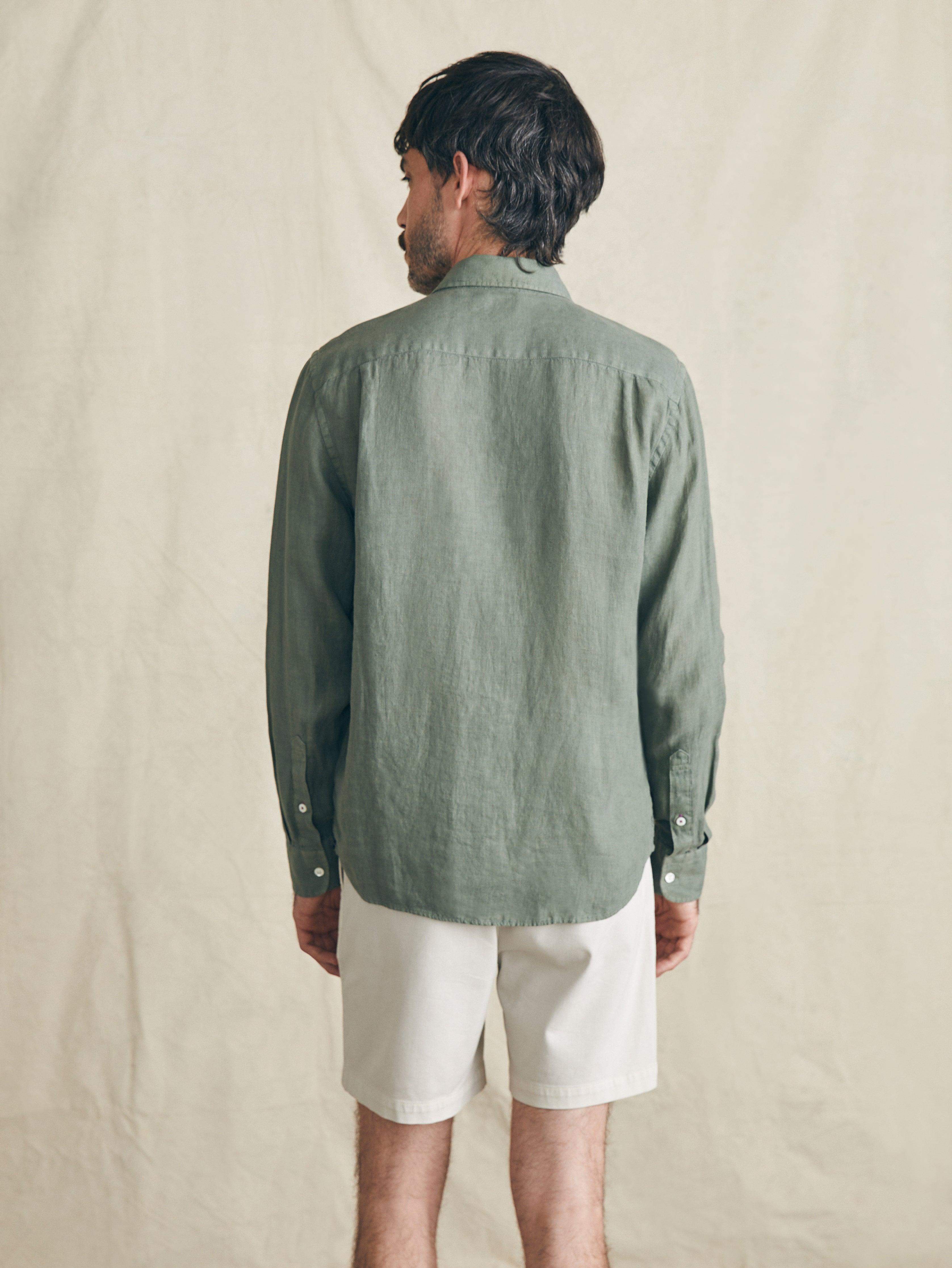 Laguna Linen Shirt - Desert Olive