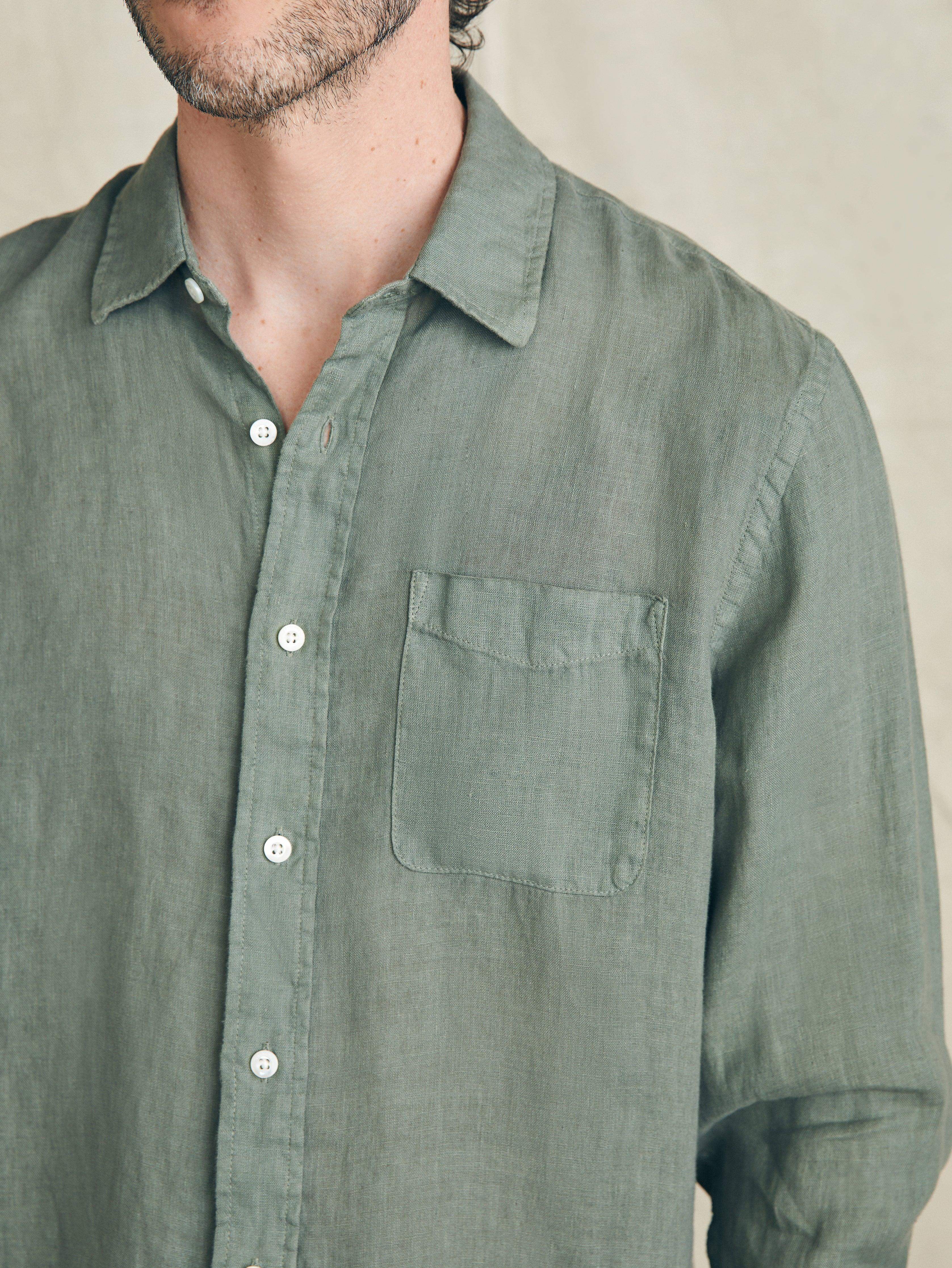 Laguna Linen Shirt - Desert Olive