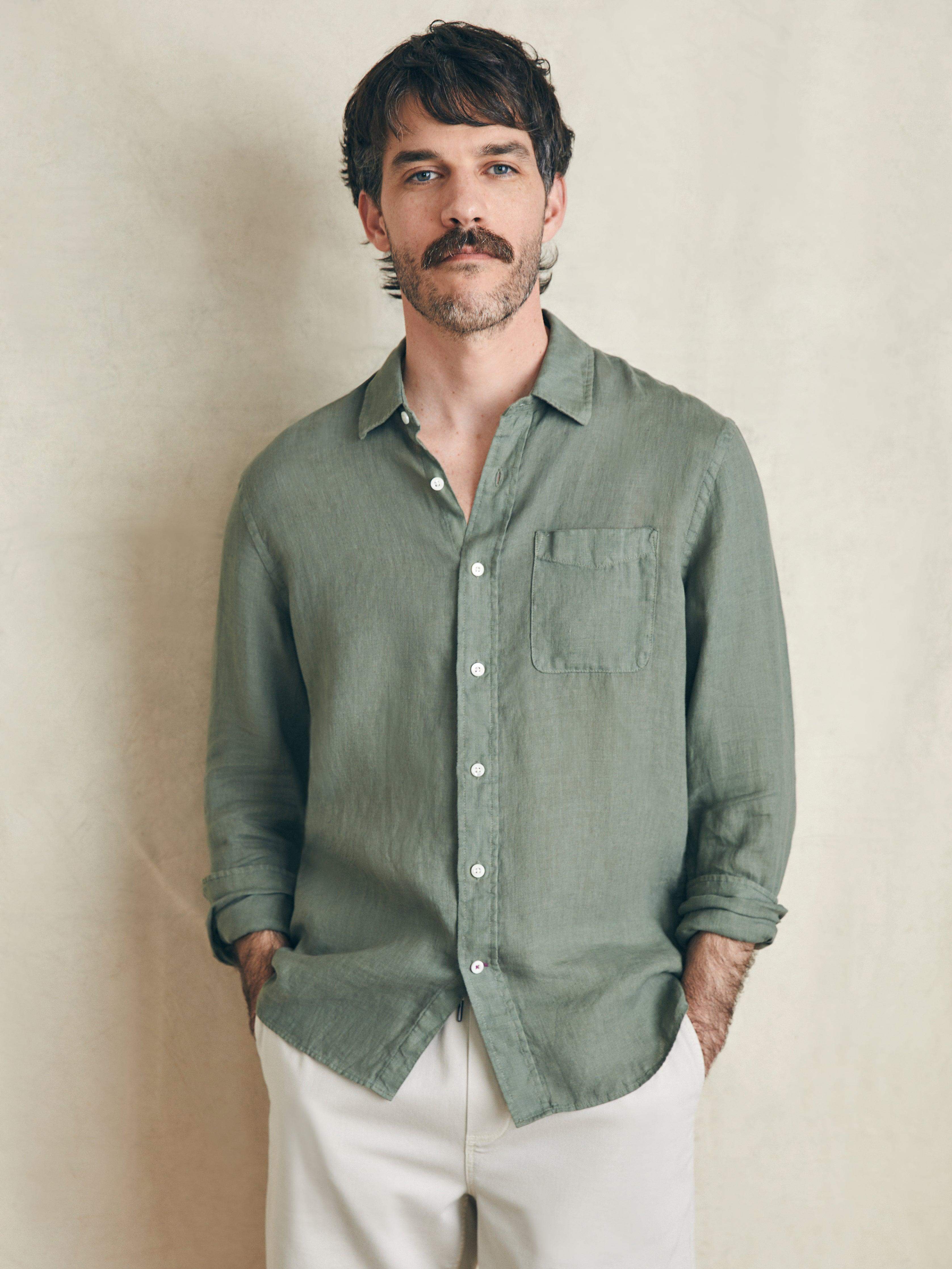 Laguna Linen Shirt - Desert Olive