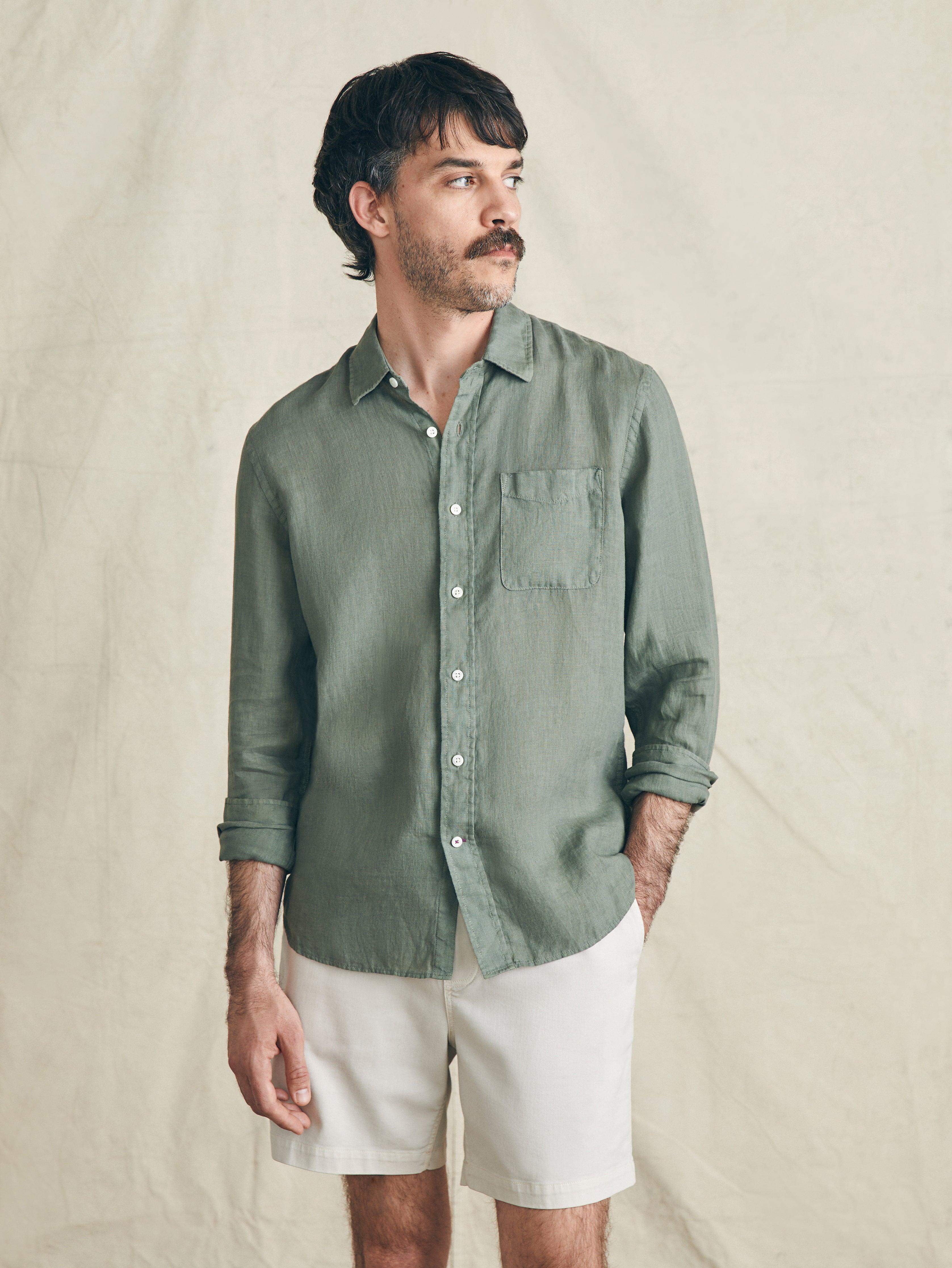 Laguna Linen Shirt - Desert Olive