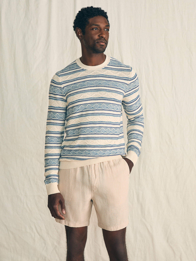 Striped Crew Sweater Bristol Cream Faherty Brand