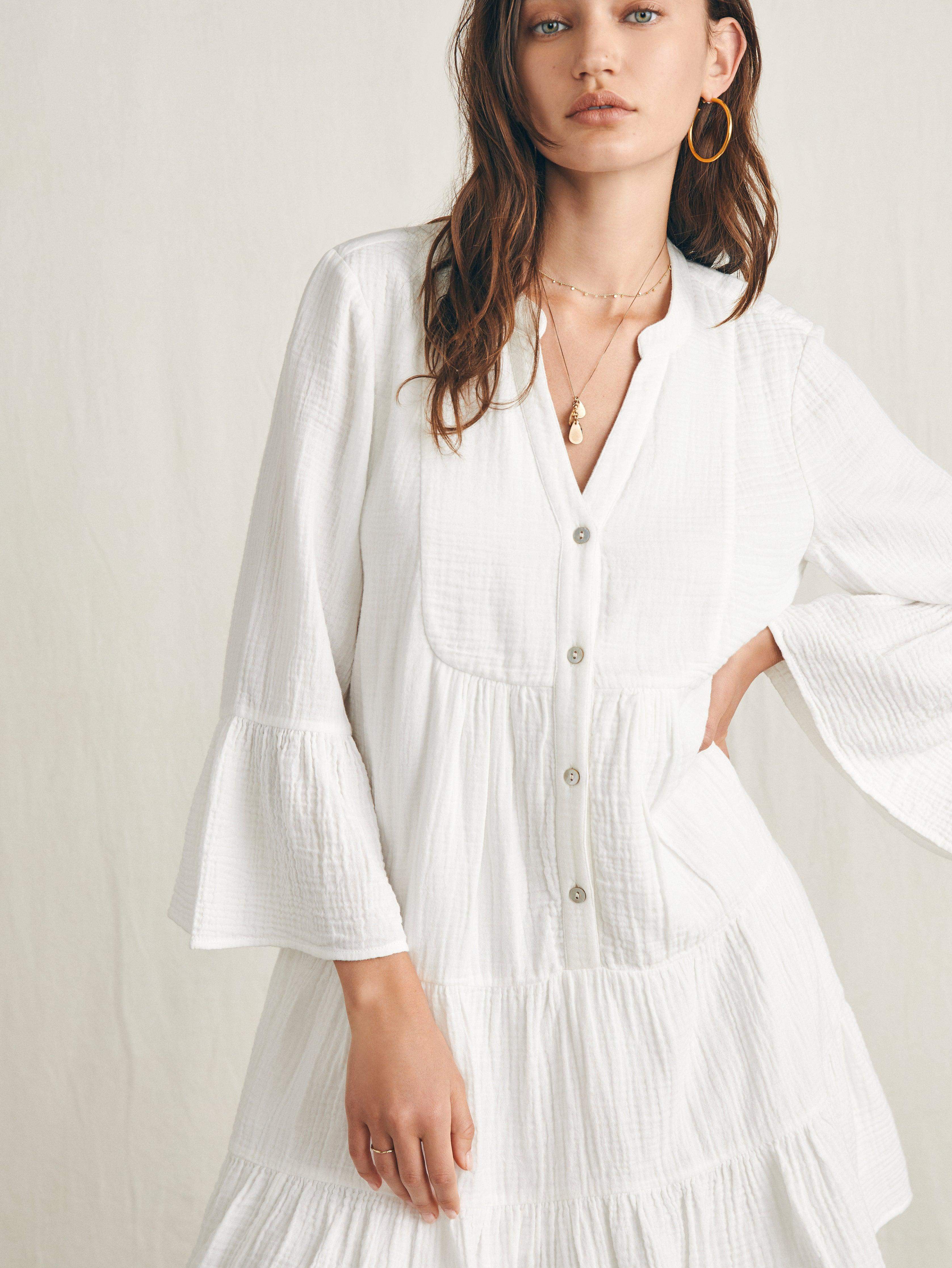 Dune Cotton Gauze Kasey Dress - White