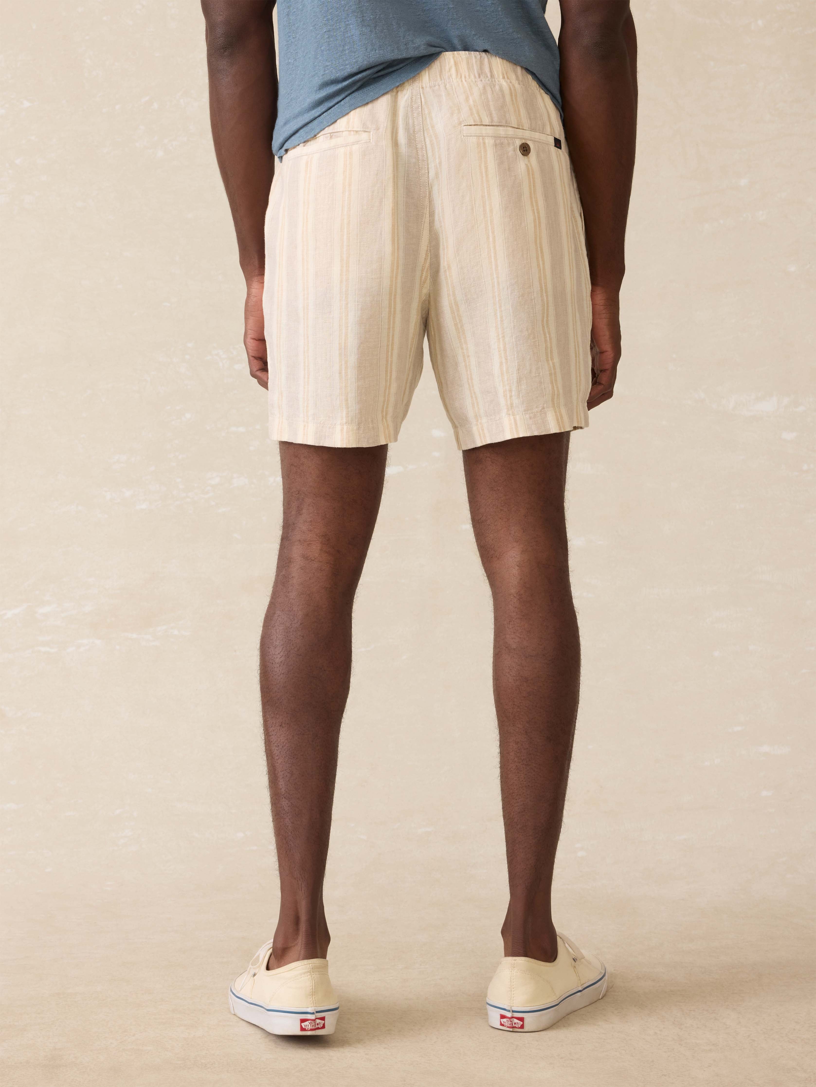 Essential Linen Short (6.5" Inseam) - Oak Island Stripe