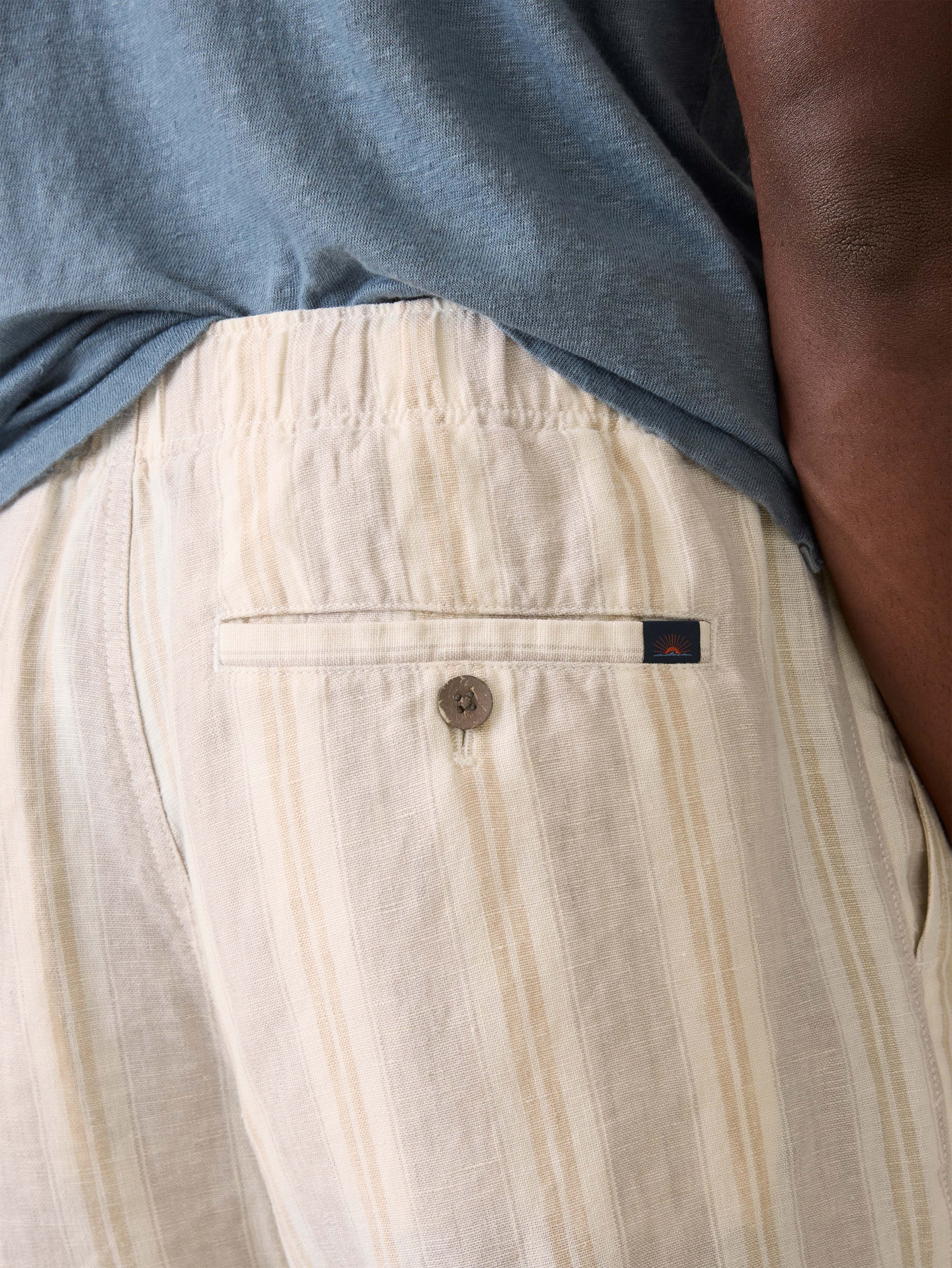Essential Linen Short (6.5" Inseam) - Oak Island Stripe