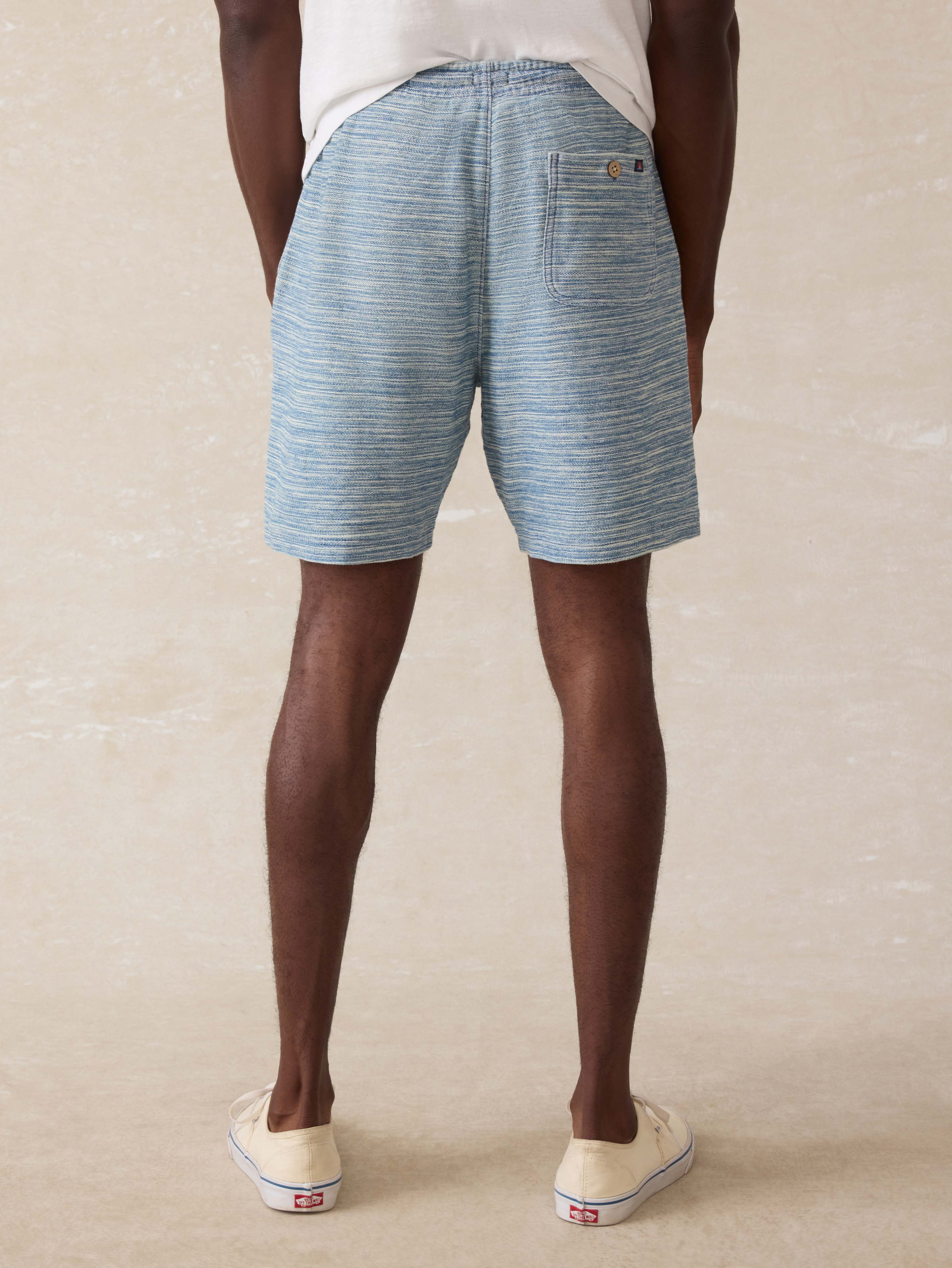 Indigo Knit Short - Indigo Waterway Stripe