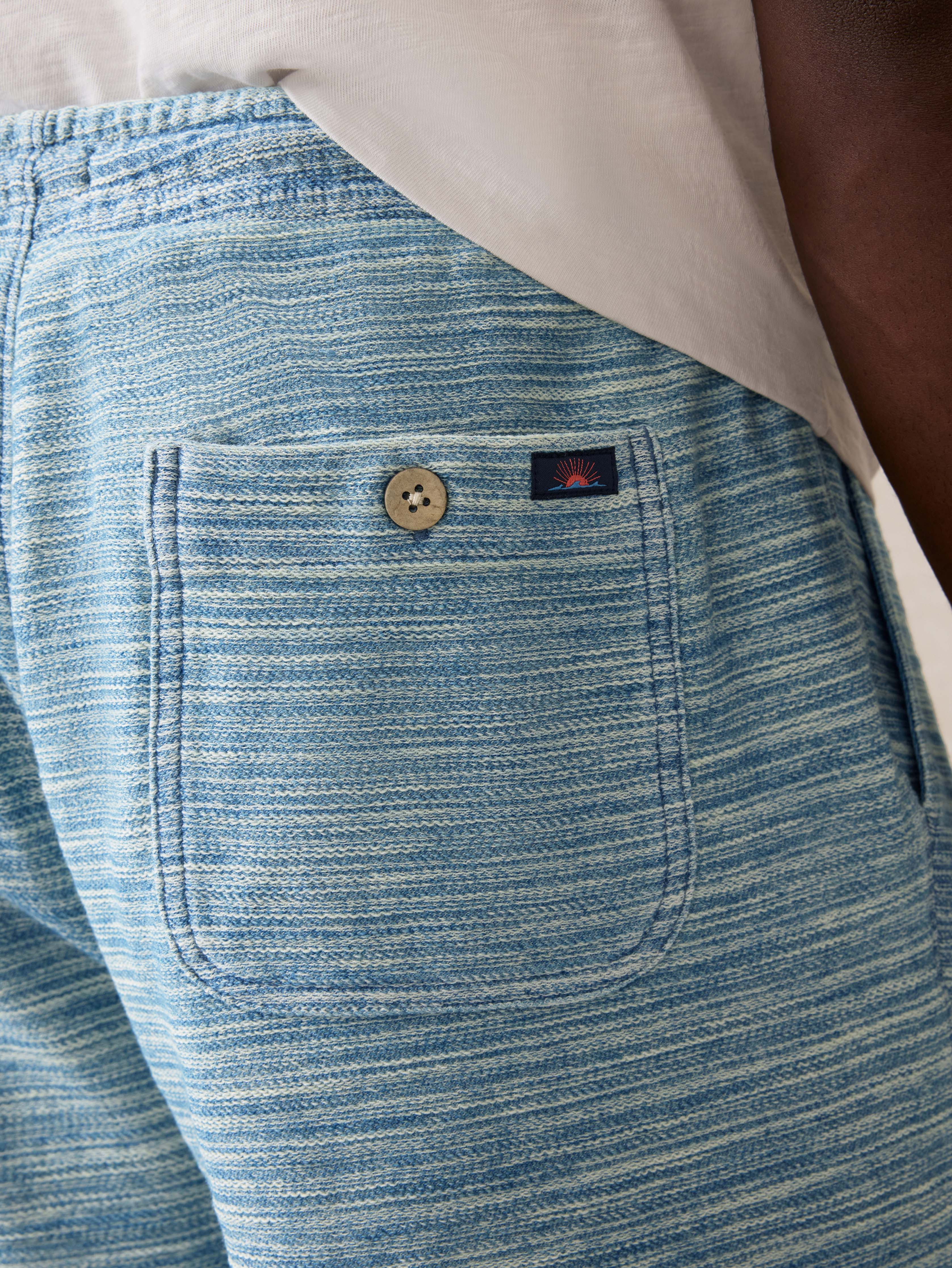 Indigo Knit Short - Indigo Waterway Stripe