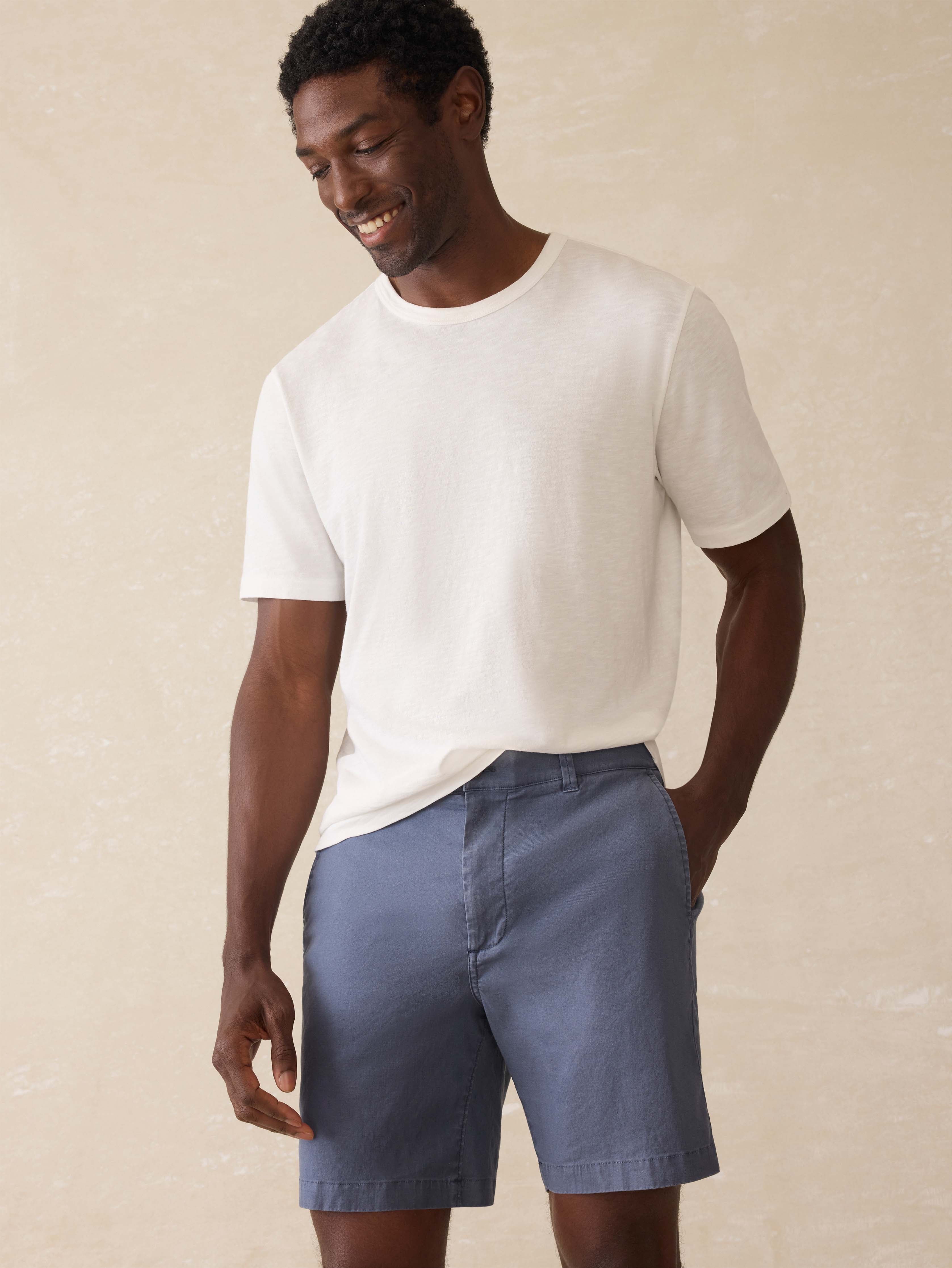 Tradewinds Linen Blend Short - Blue Abyss