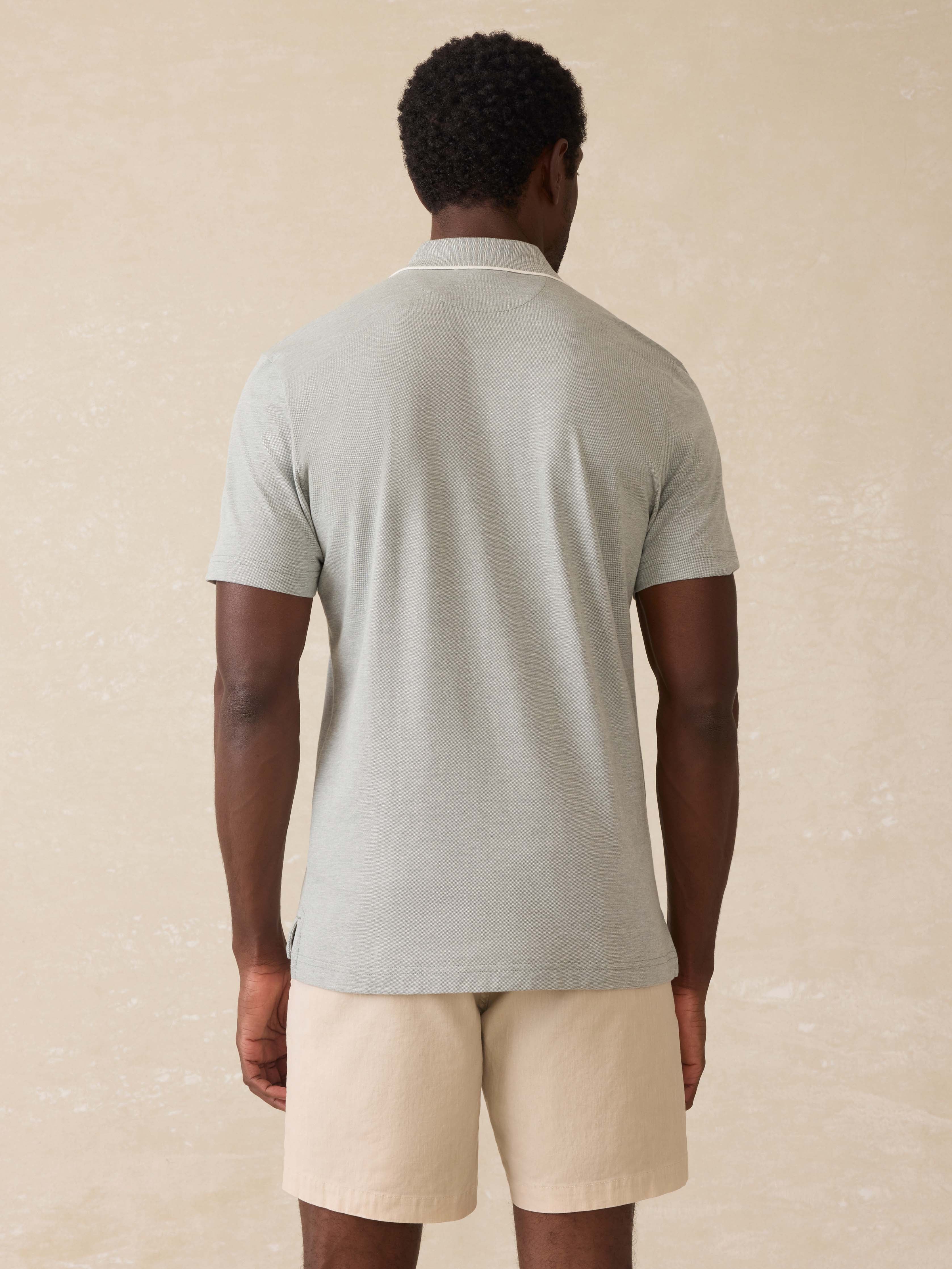 Short-Sleeve Movement™ Pique Polo - Moss Stone Melange