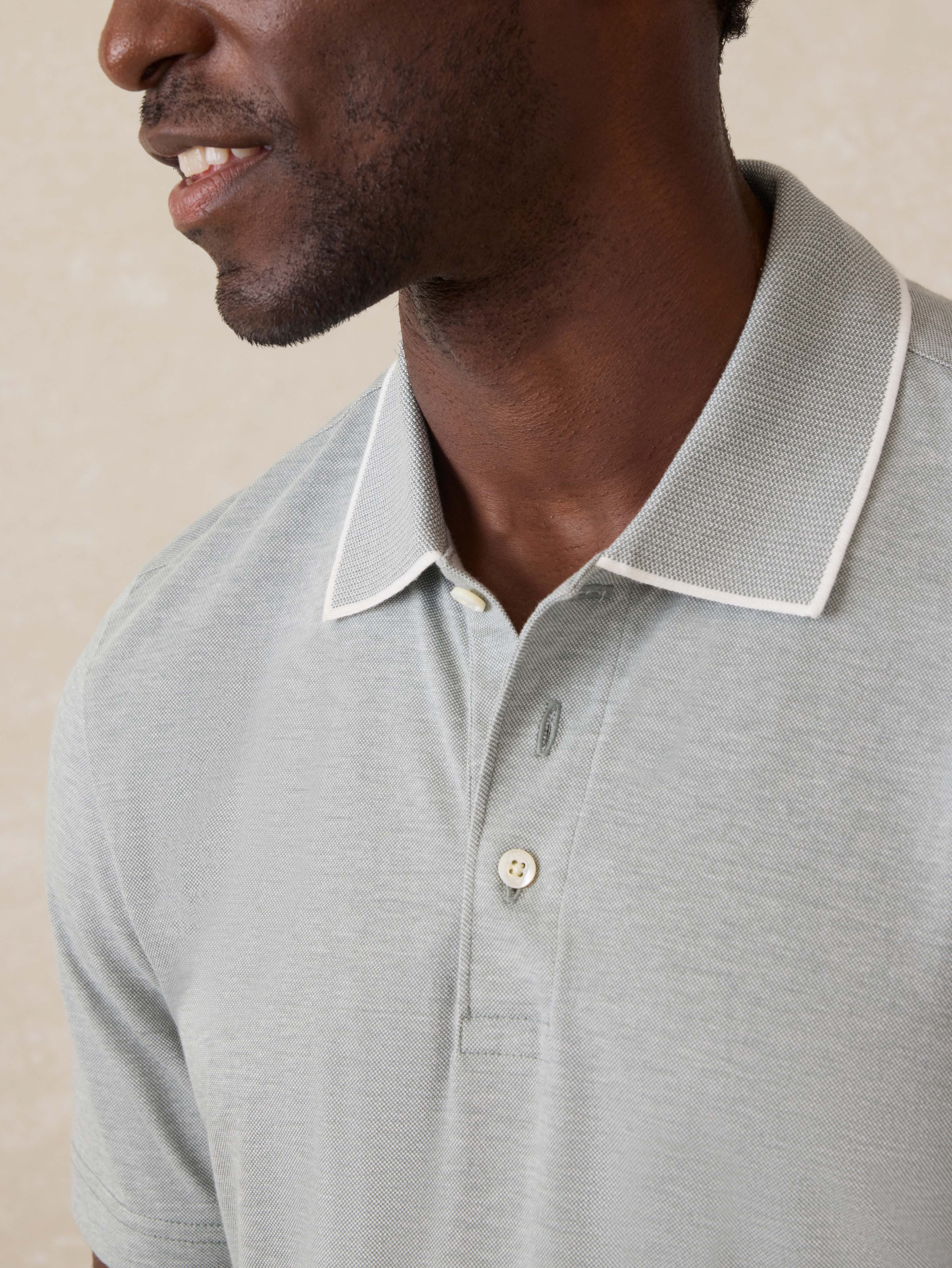 Short-Sleeve Movement™ Pique Polo - Moss Stone Melange