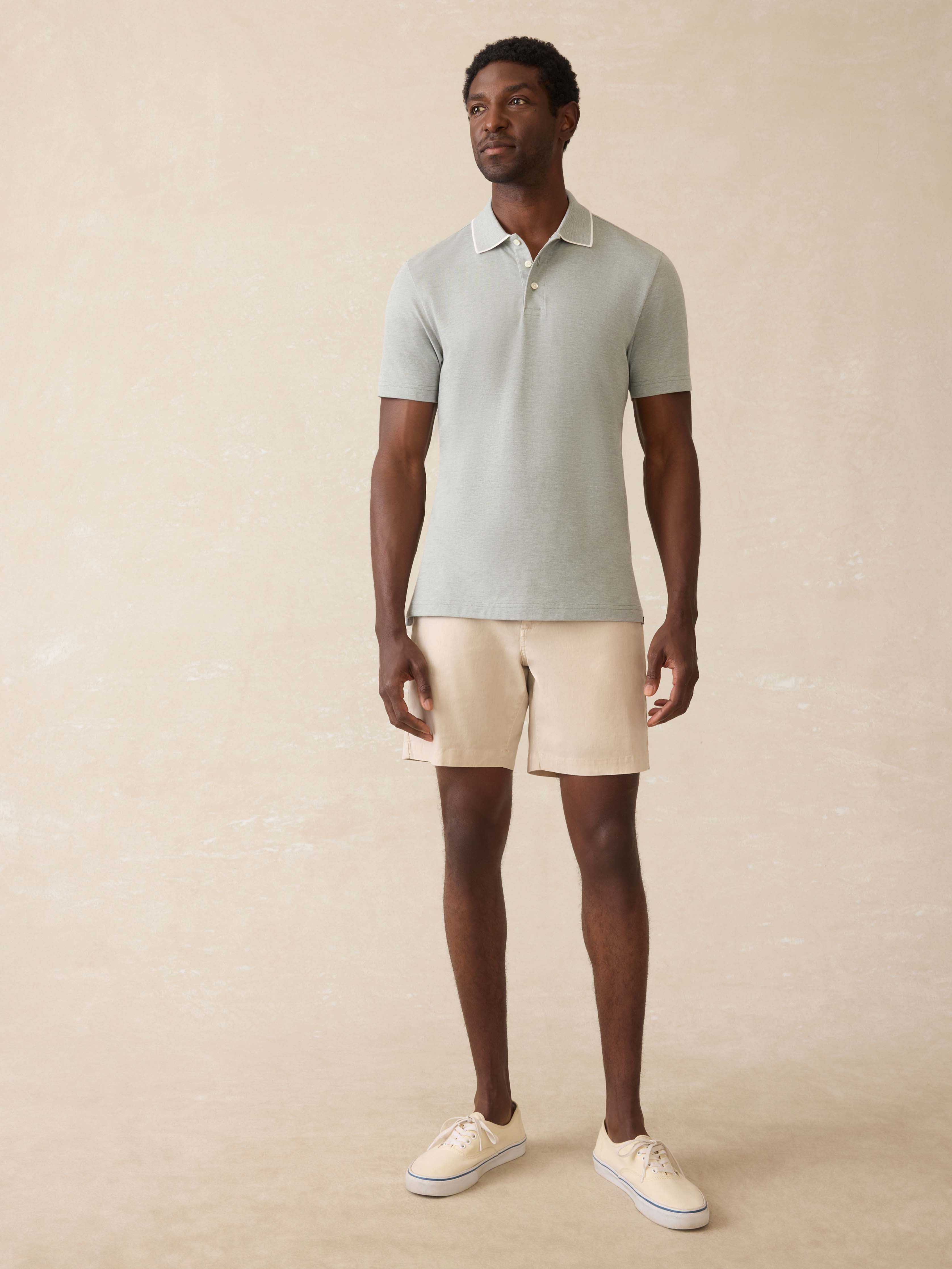 Short-Sleeve Movement™ Pique Polo - Moss Stone Melange