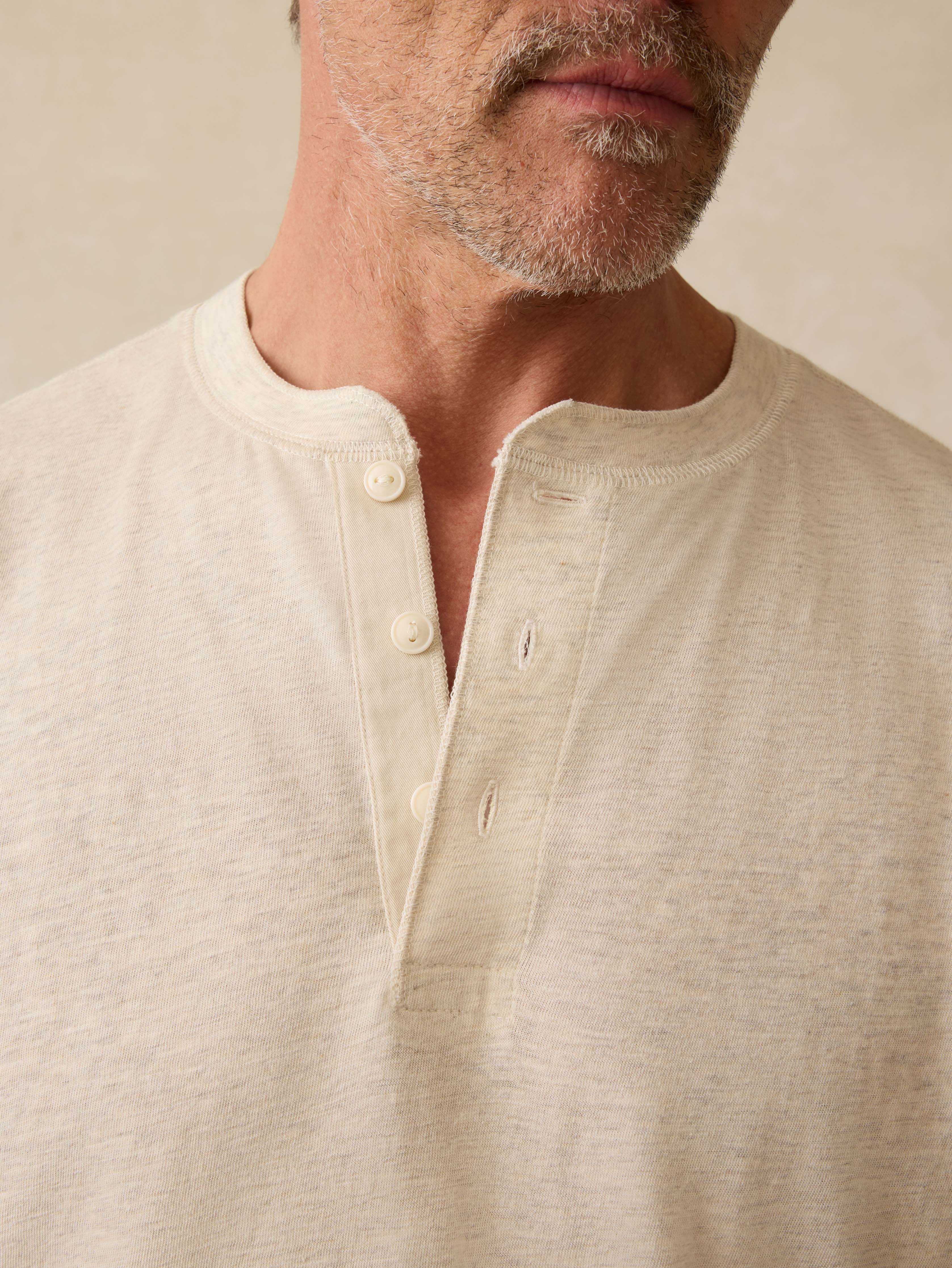 Short-Sleeve Sunwashed Henley - Island Dune Heather