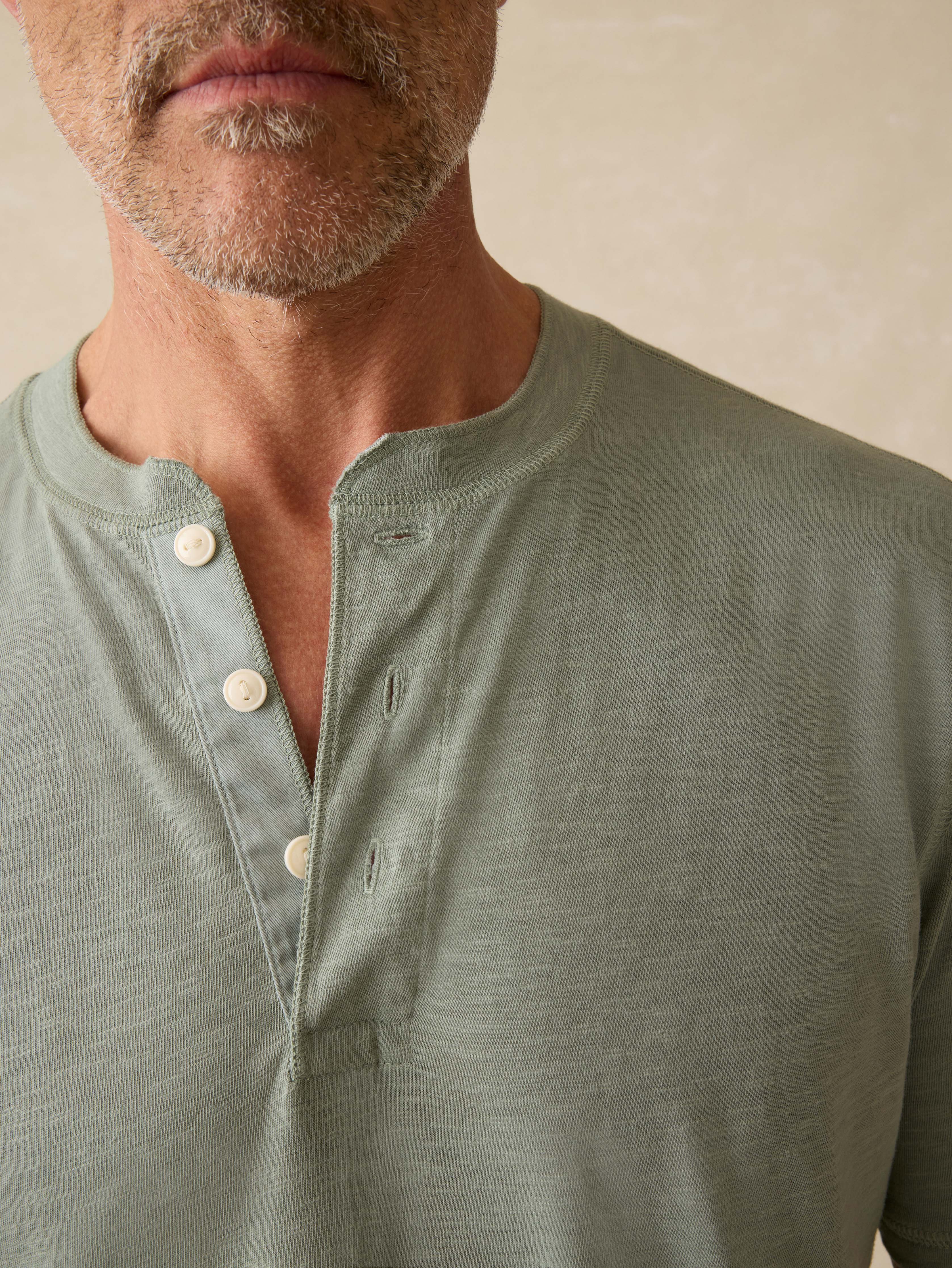 Short-Sleeve Sunwashed Henley - Sage Creek
