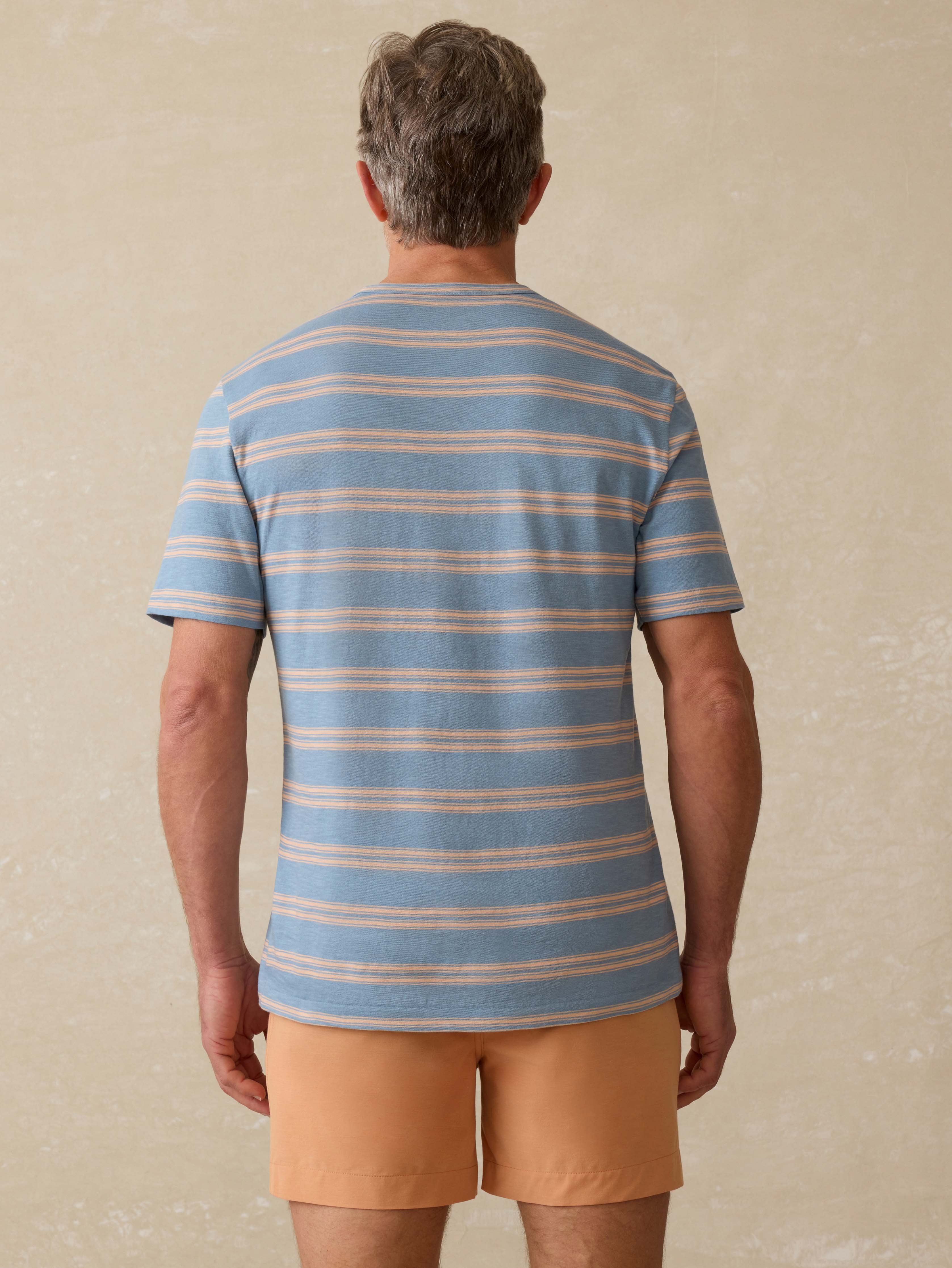 Sunwashed Tee - Coast Coral Stripe