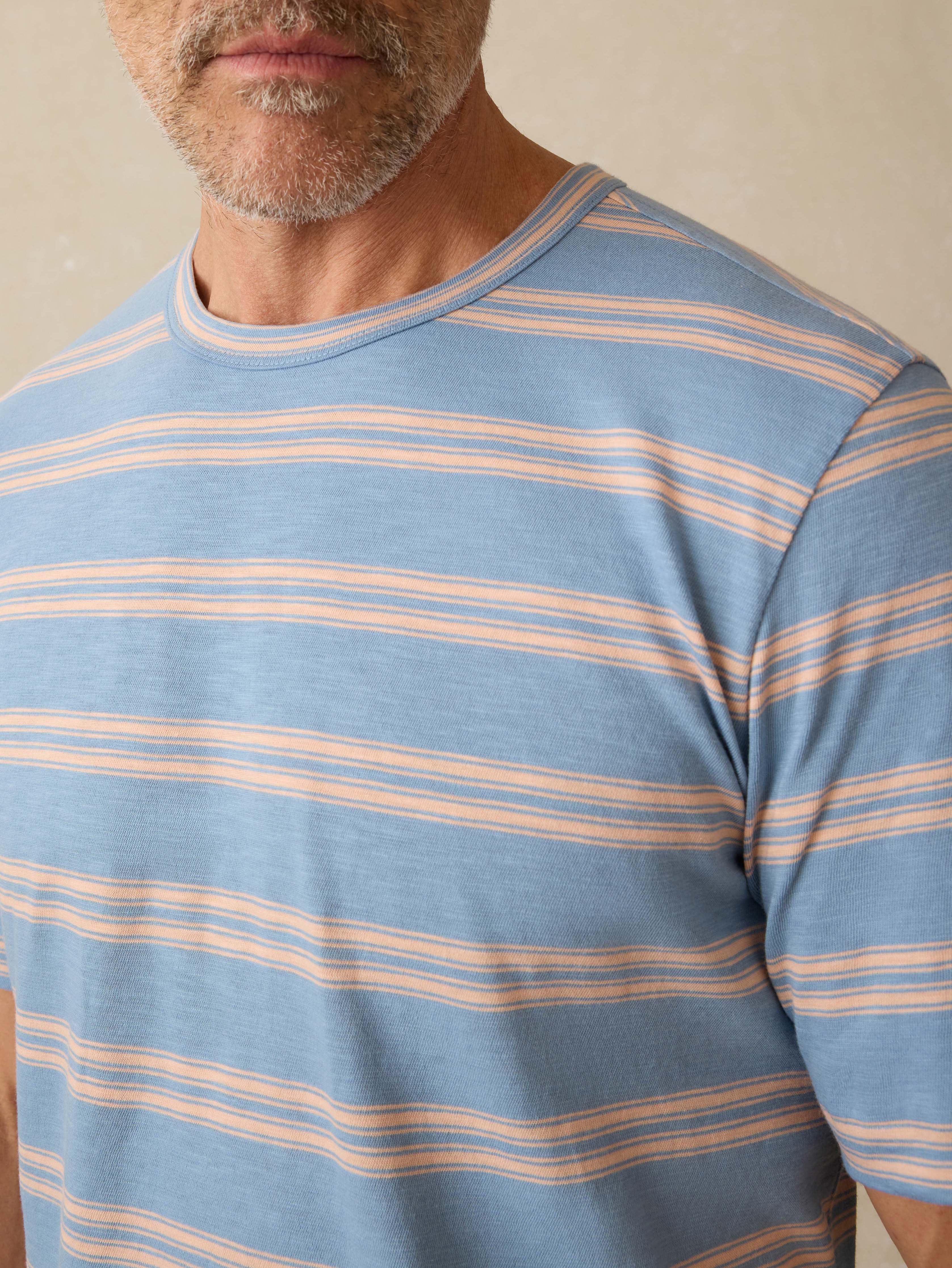 Sunwashed Tee - Coast Coral Stripe