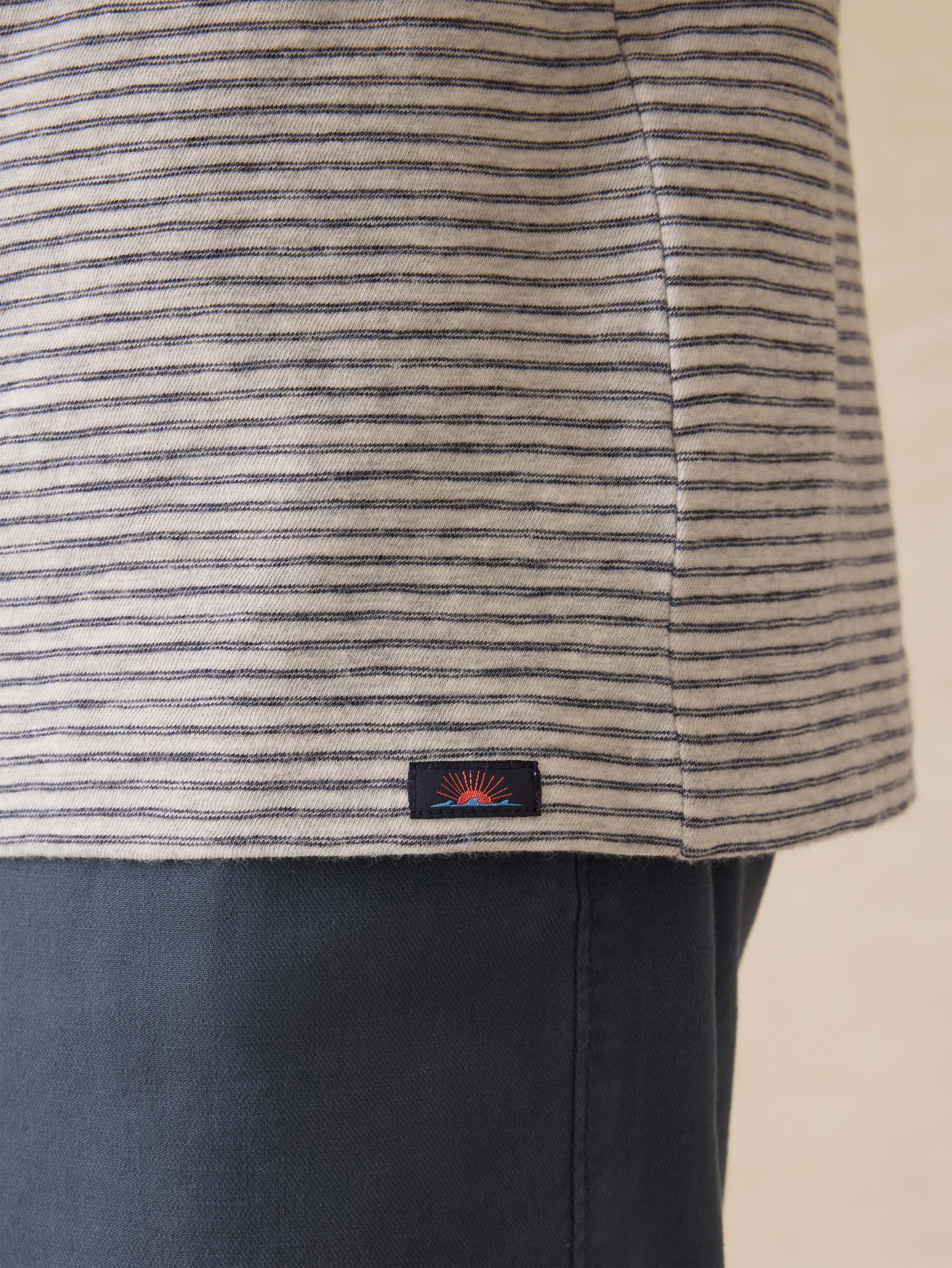 Sunwashed Regenerative Tee - Silver Sea Stripe