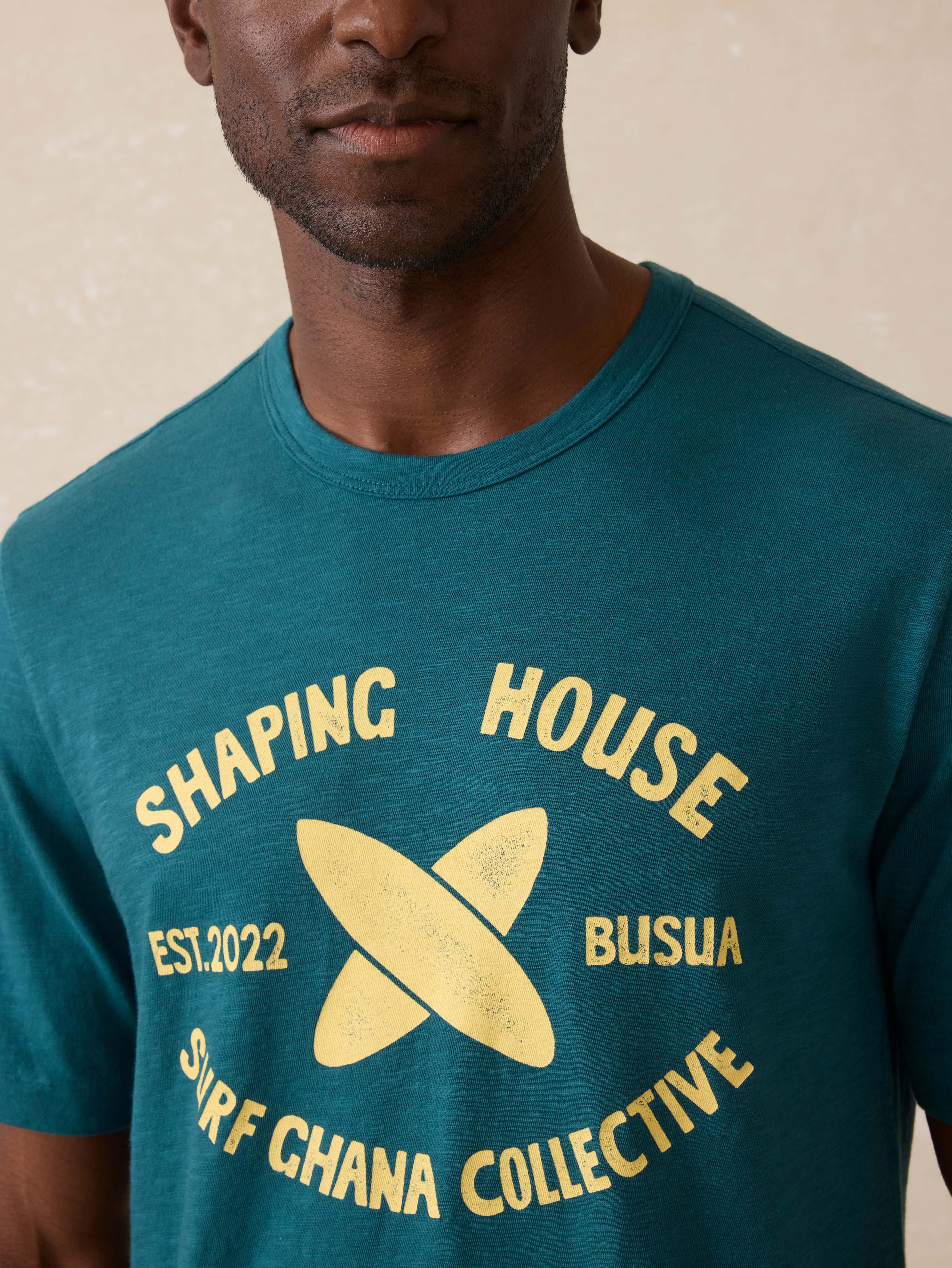 Surf Ghana Short Sleeve Shaping House Graphic Tee - Agona Green