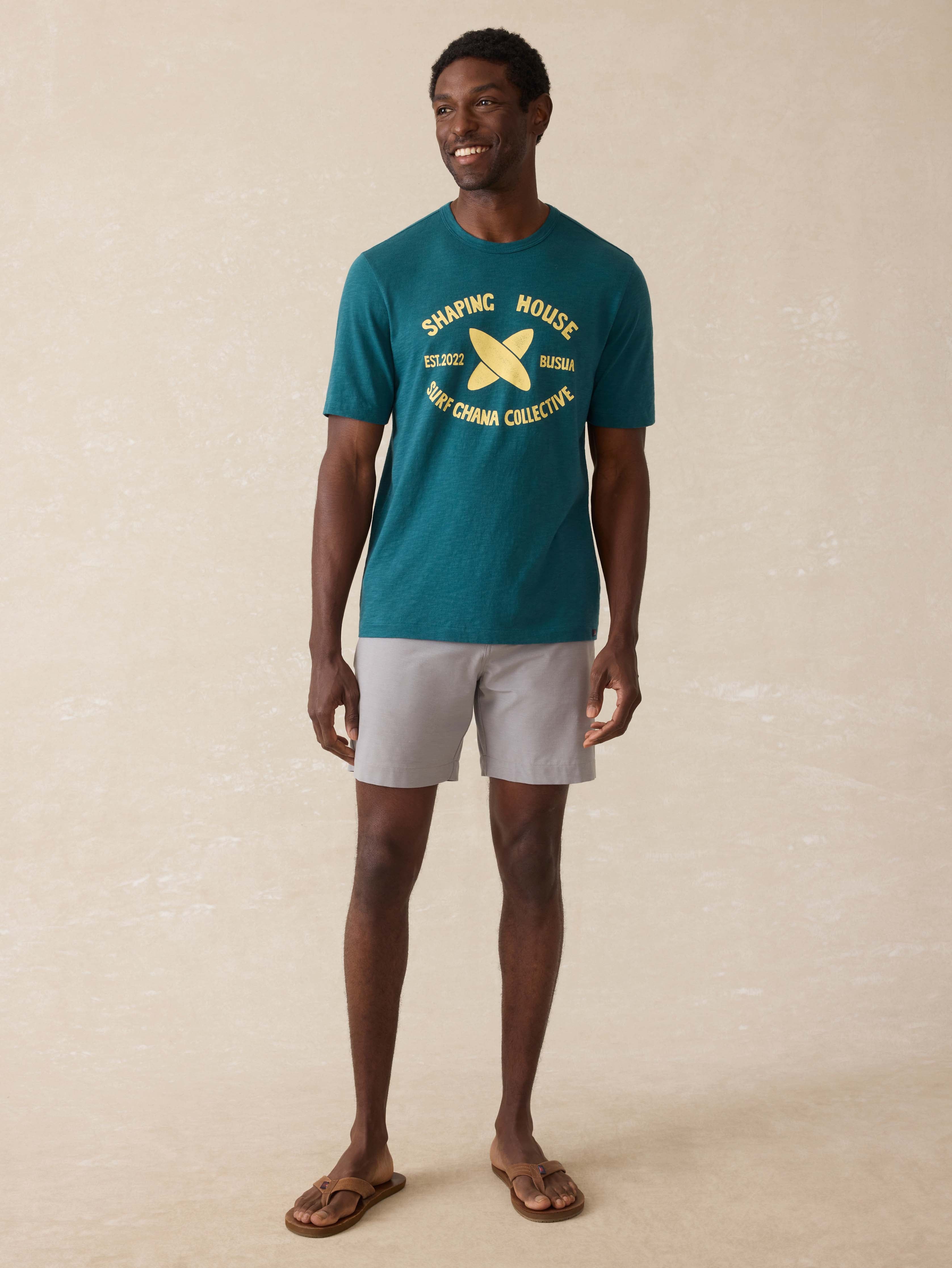 Surf Ghana Short Sleeve Shaping House Graphic Tee - Agona Green