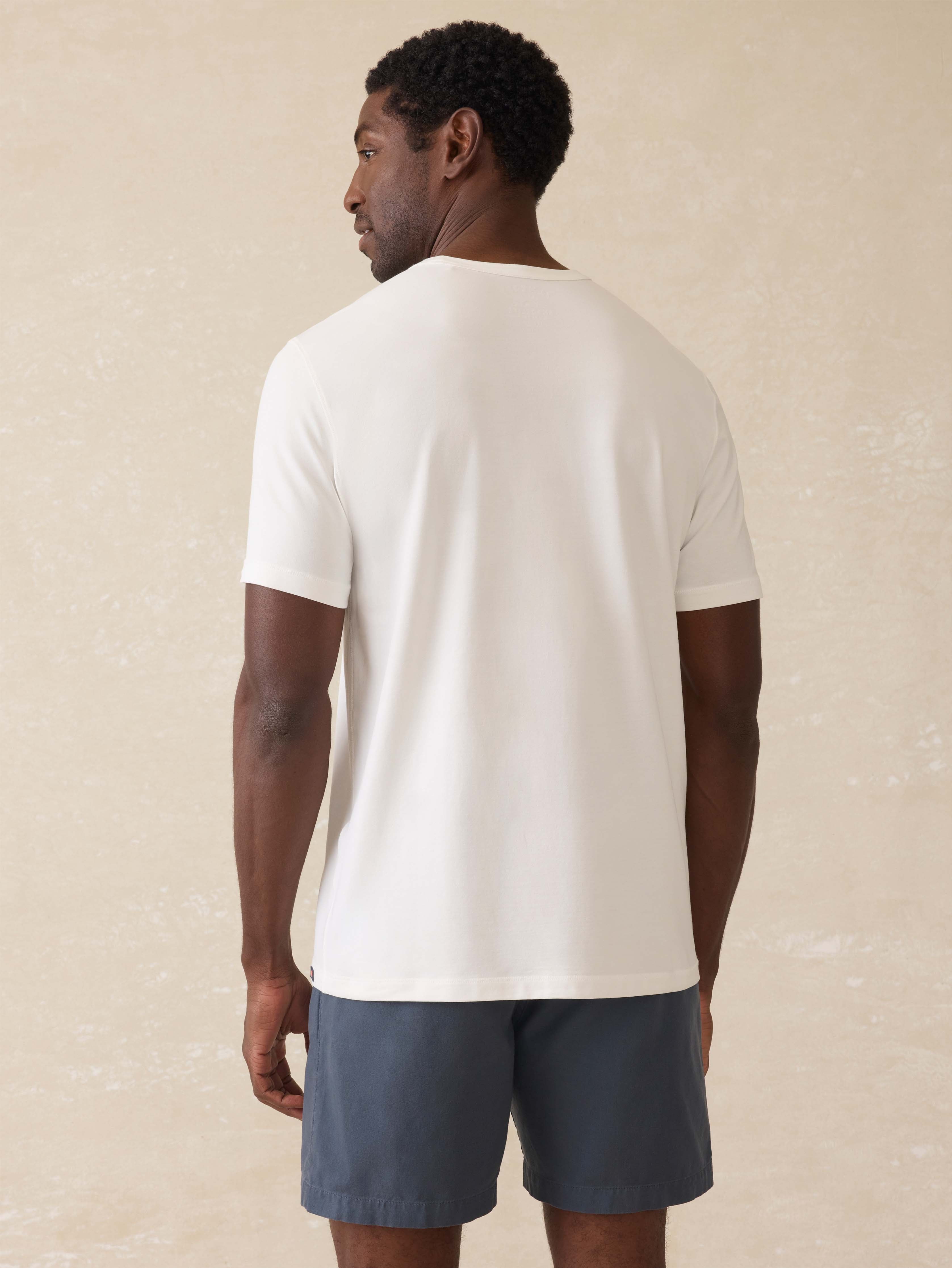 Short-Sleeve Shorelite UPF Tee - White Surf Stripe
