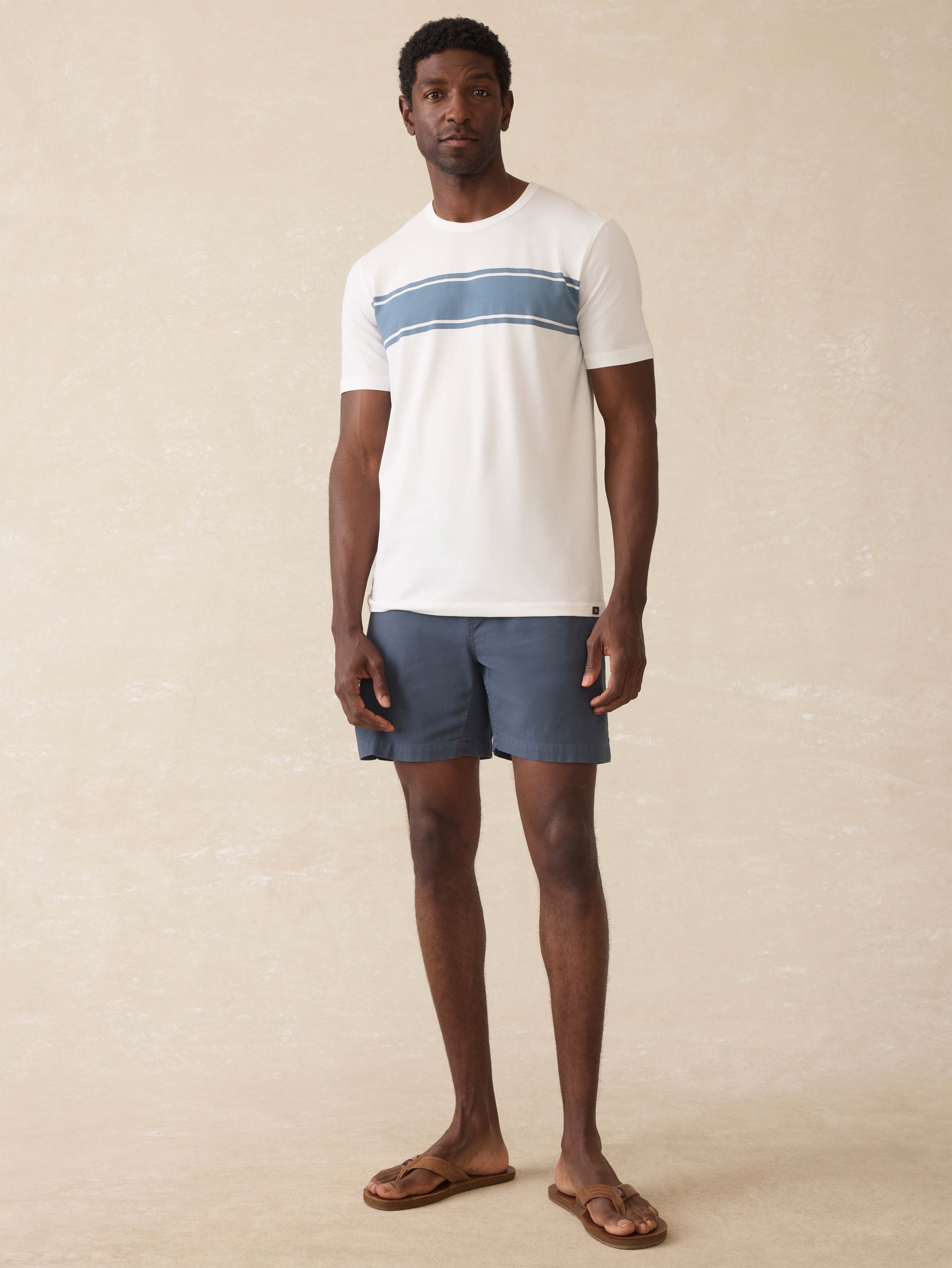Short-Sleeve Shorelite UPF Tee - White Surf Stripe