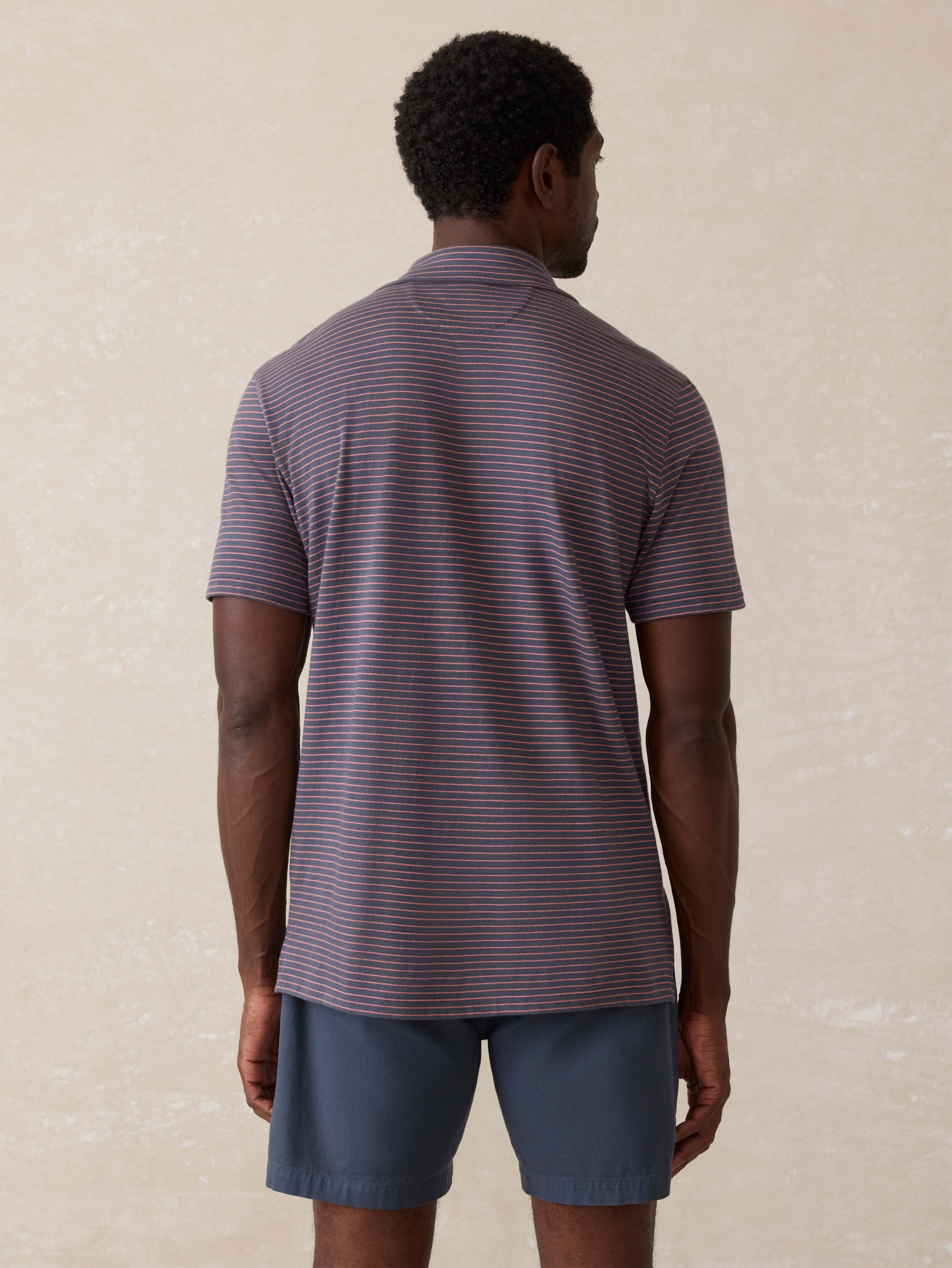 Sunwashed T-Shirt Polo - Sea Fire Stripe