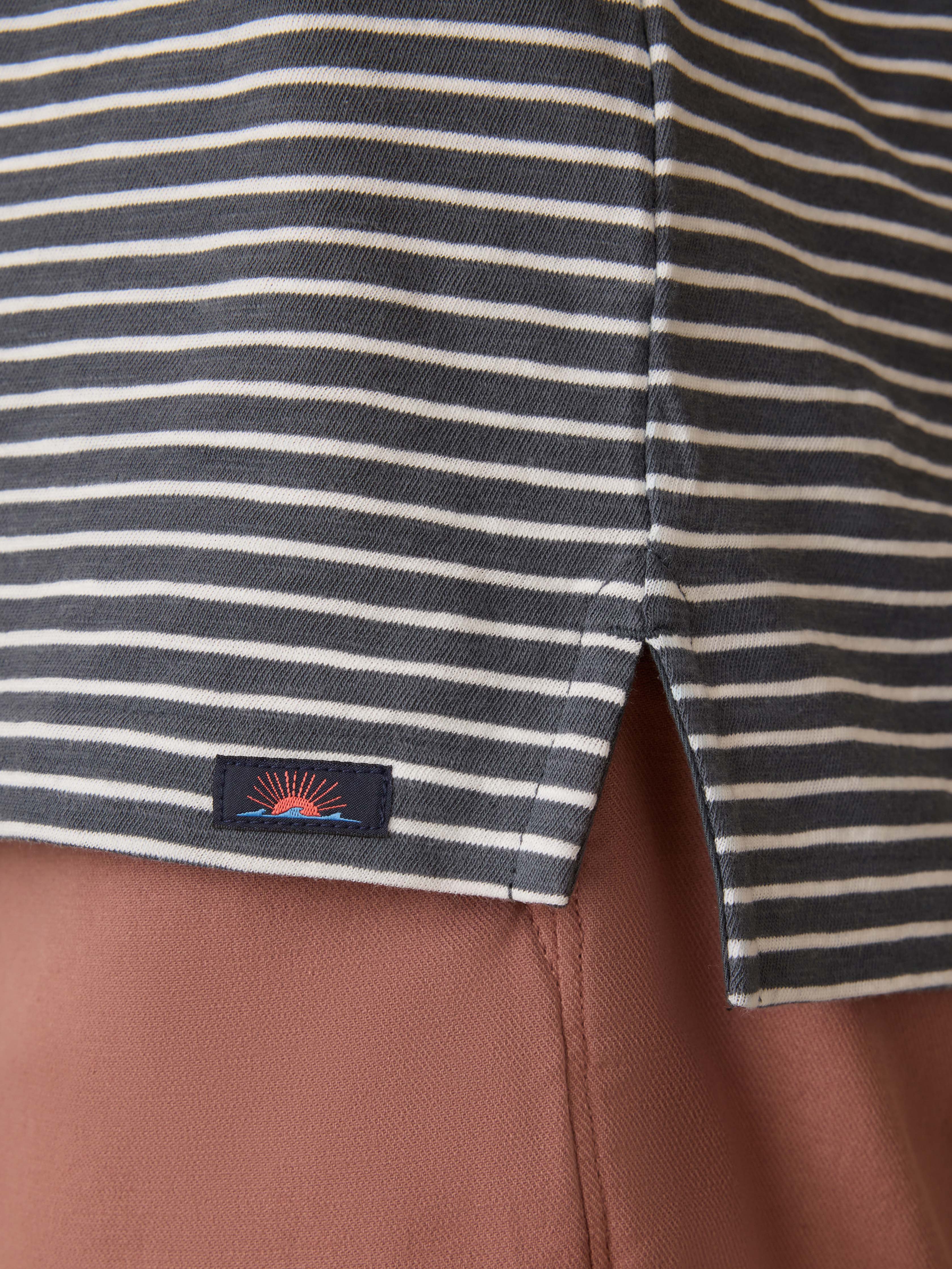 Sunwashed T-Shirt Polo - Ocean Stone Stripe
