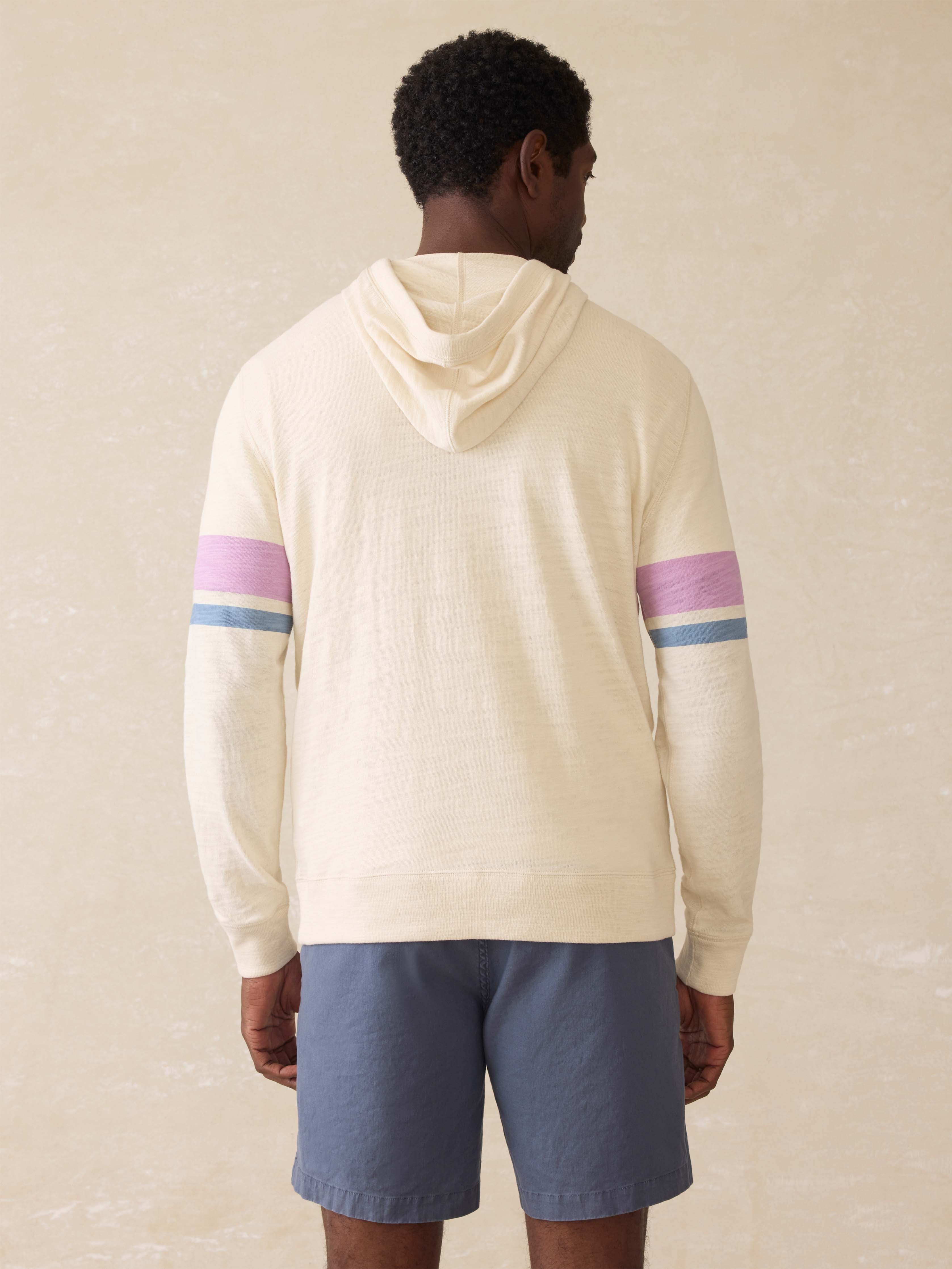 Sunwashed Slub Hoodie - Cream Dume Stripe