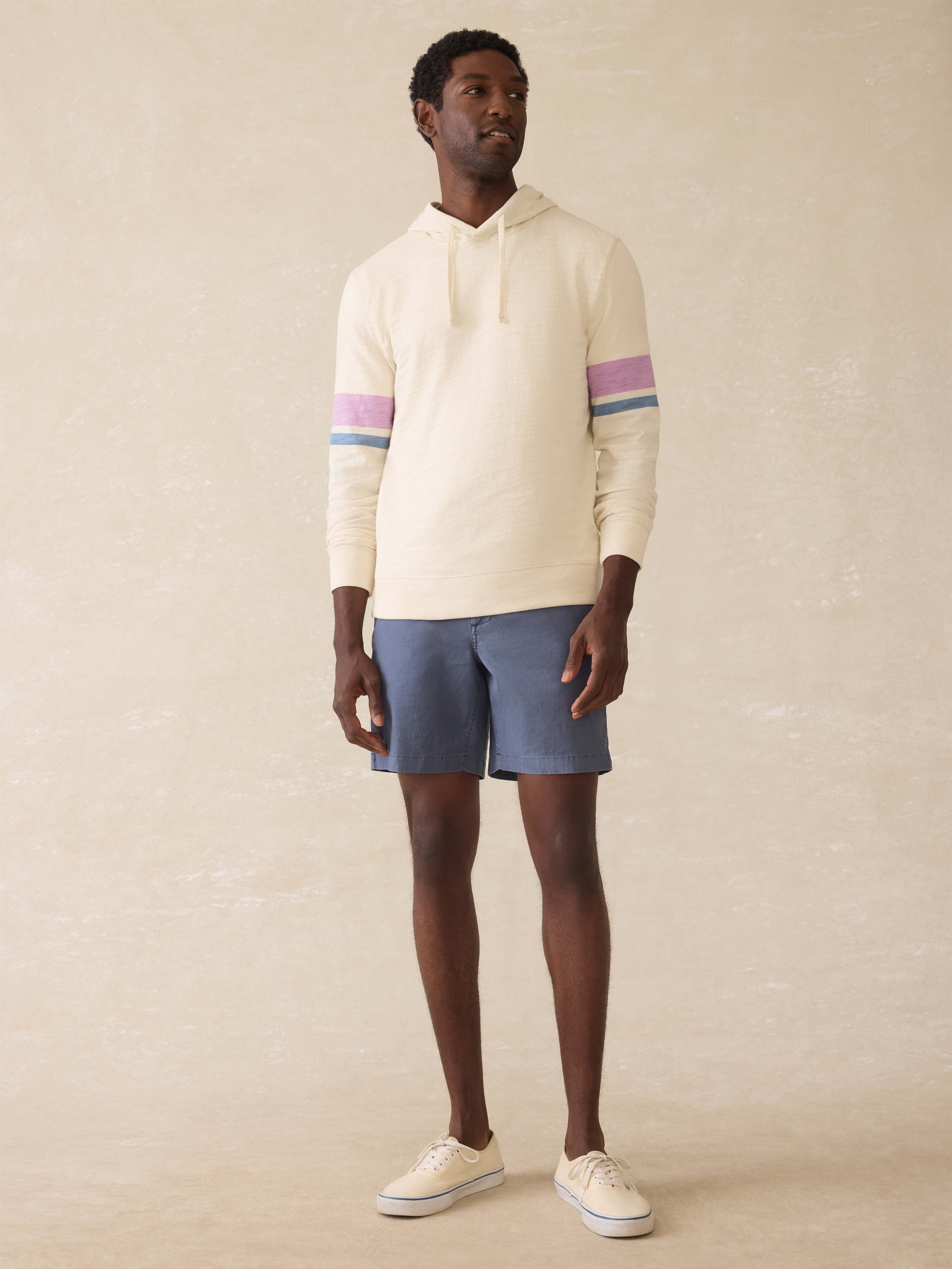 Sunwashed Slub Hoodie - Cream Dume Stripe