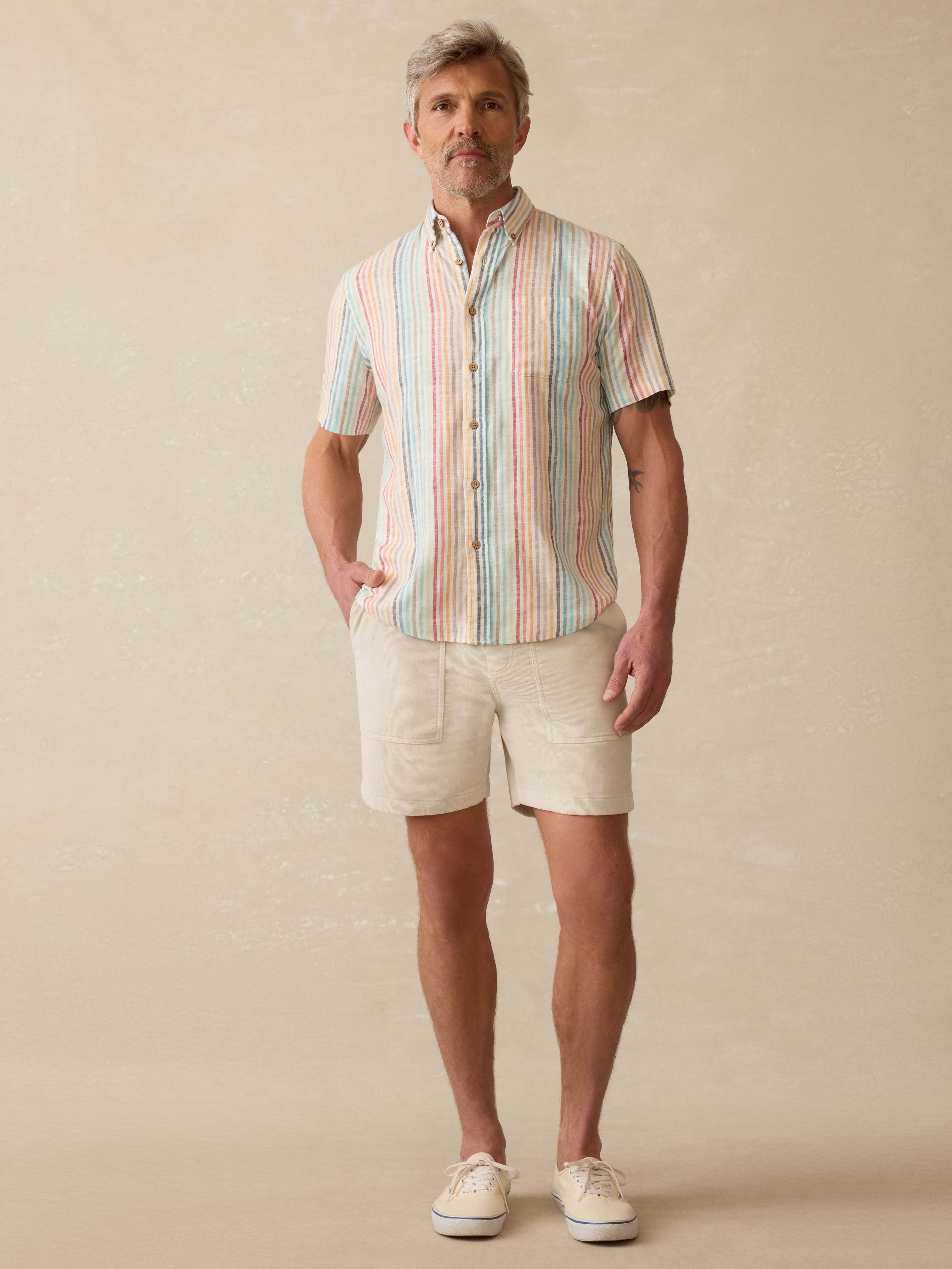 Short-Sleeve Breeze Shirt - Bay Reef Stripe