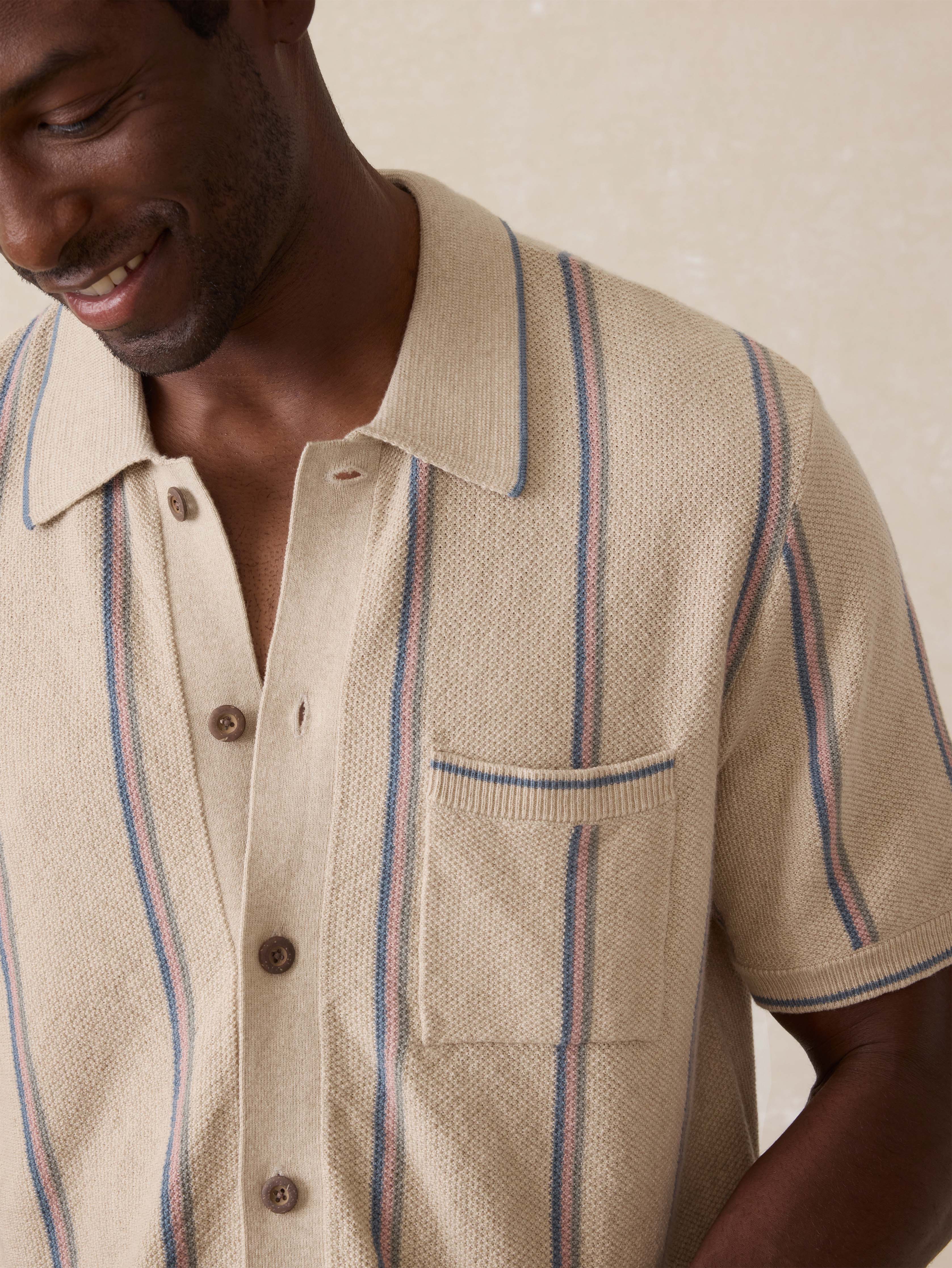 Short-Sleeve Sweater Shirt - Summit Creek Stripe